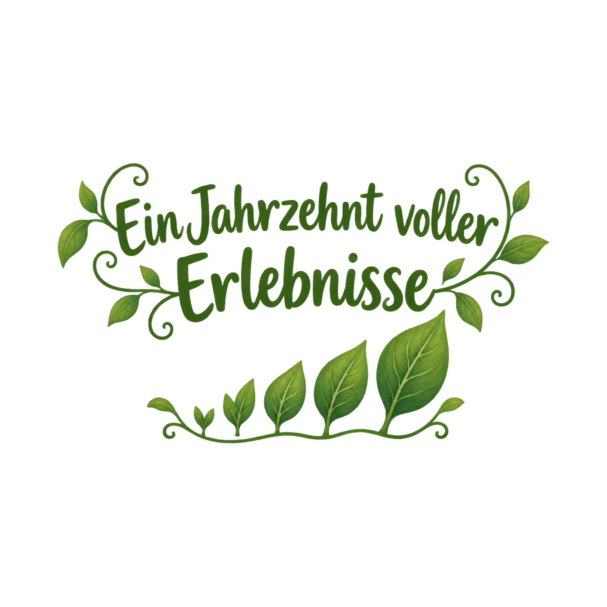 Bügelbild Ein Jahrzehnt voller Erlebnisse als Grafik auf weißem Hintergrund (BB020566)