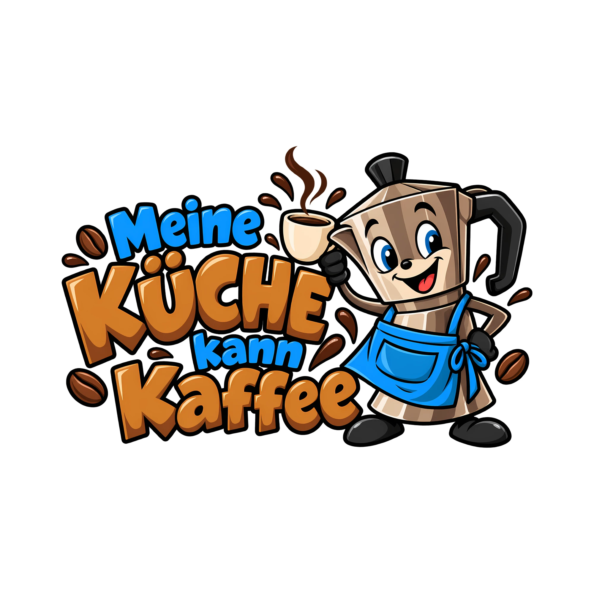 Bügelbild Meine Küche kann Kaffee als Grafik auf weißem Hintergrund (BB012142)