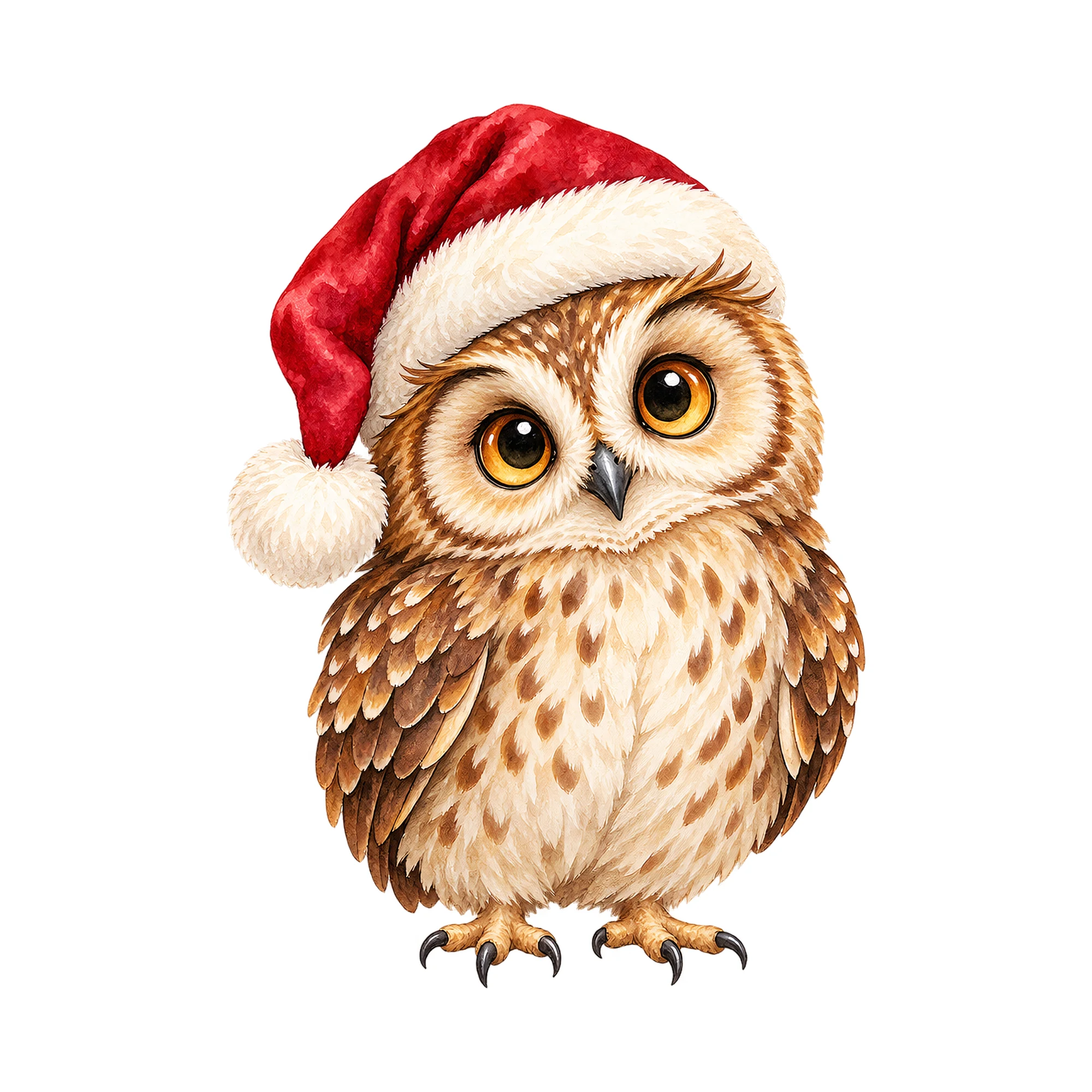 Bügelbild Weihnachts Eule, Weihnachten Shirt Motiv als Grafik auf weißem Hintergrund (BB014836)