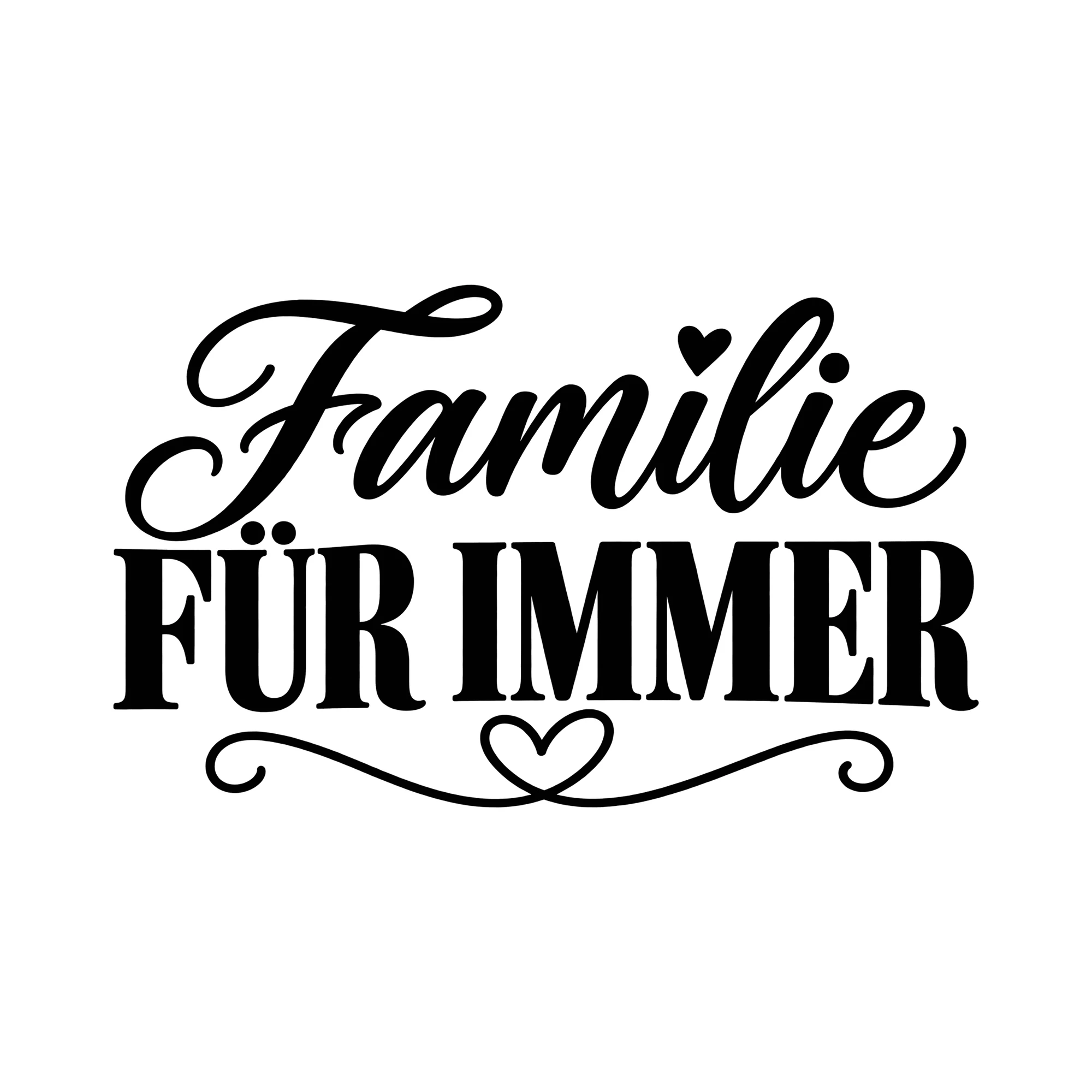 Bügelbild Familie für immer als Grafik auf weißem Hintergrund (BB013391)