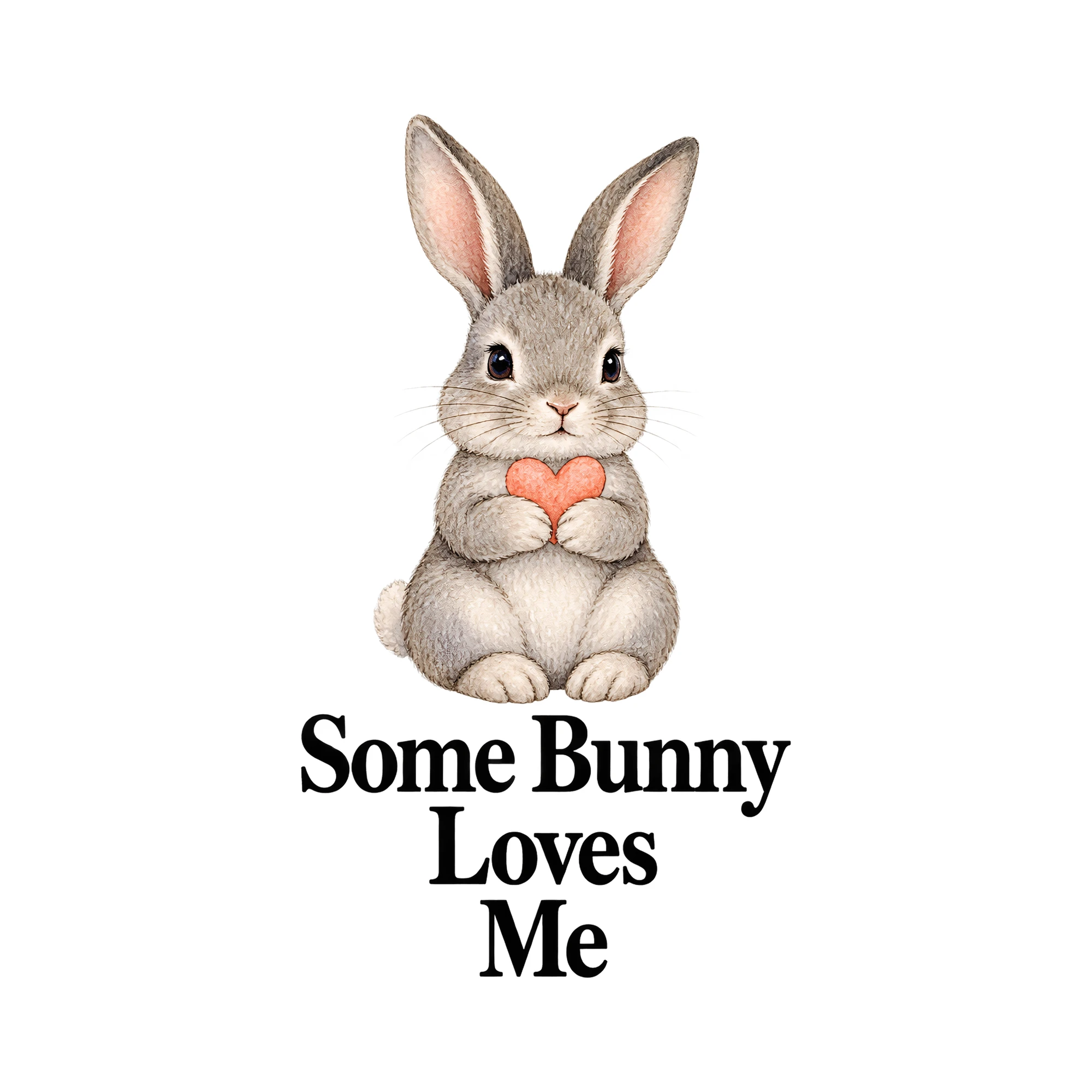 Bügelbild „Some Bunny Loves Me“ | Tiere Shirt Spruch als Grafik auf weißem Hintergrund (BB016152)