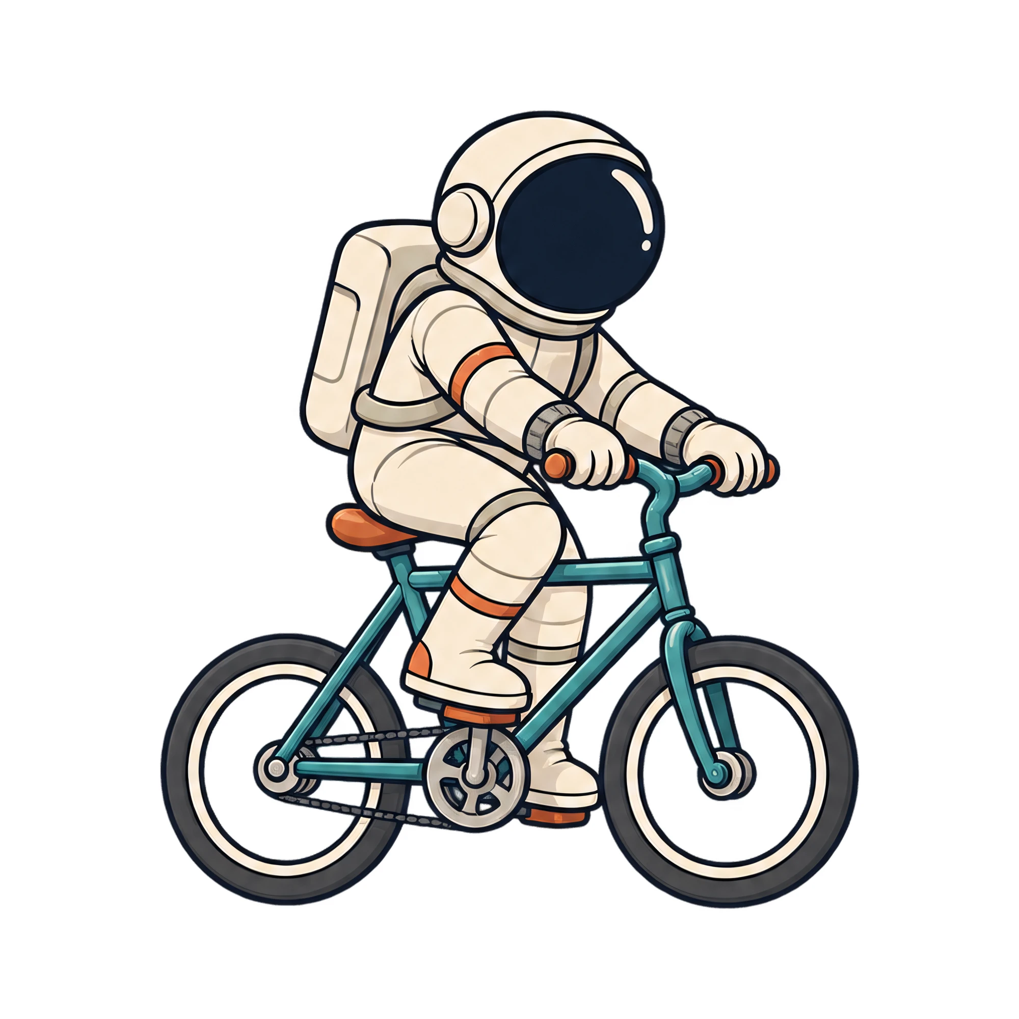 Bügelbild Bike To The Moon | Lustiger Shirt Motiv als Grafik auf weißem Hintergrund (BB016081)