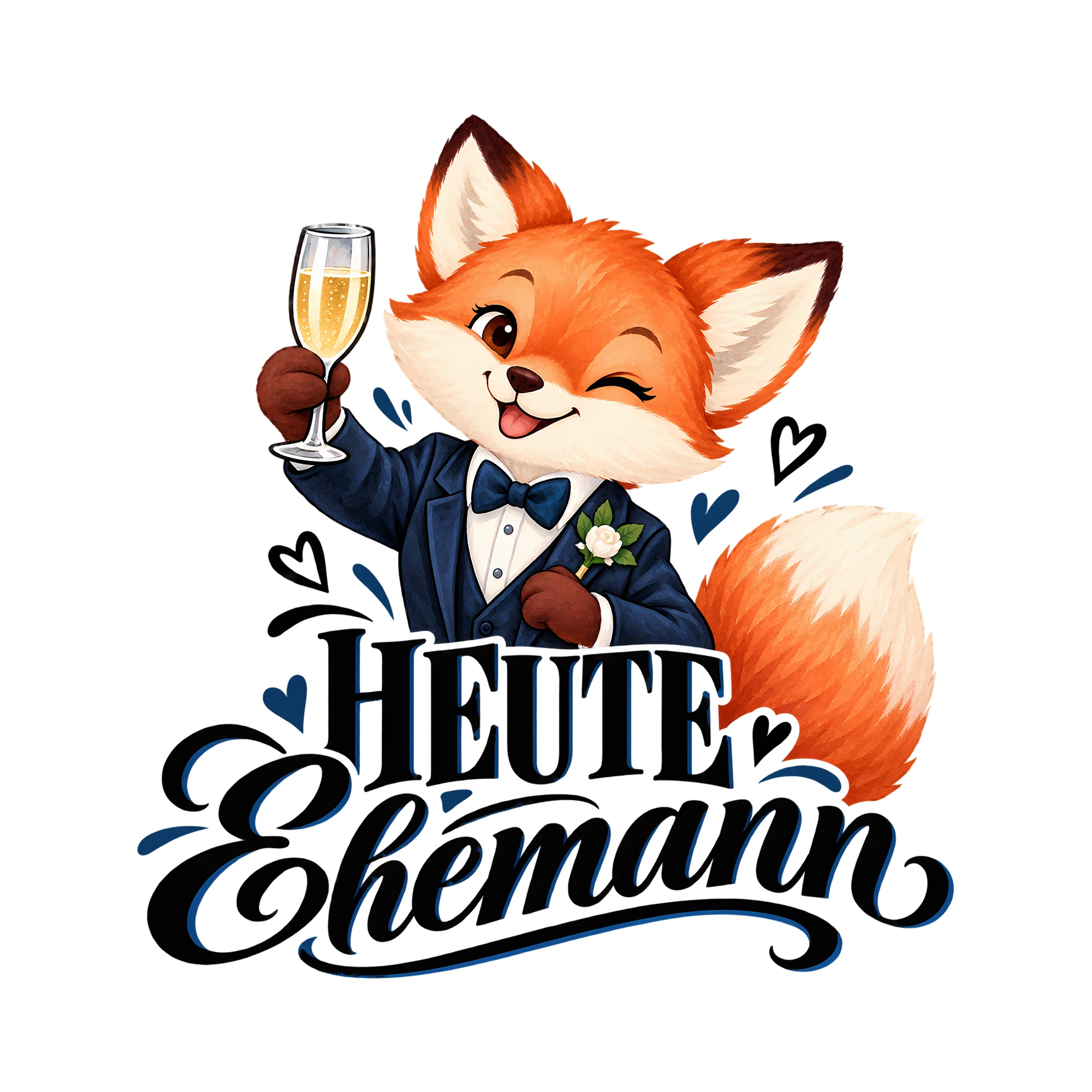 Bügelbild Heute Ehemann als Grafik auf weißem Hintergrund (BB013108)