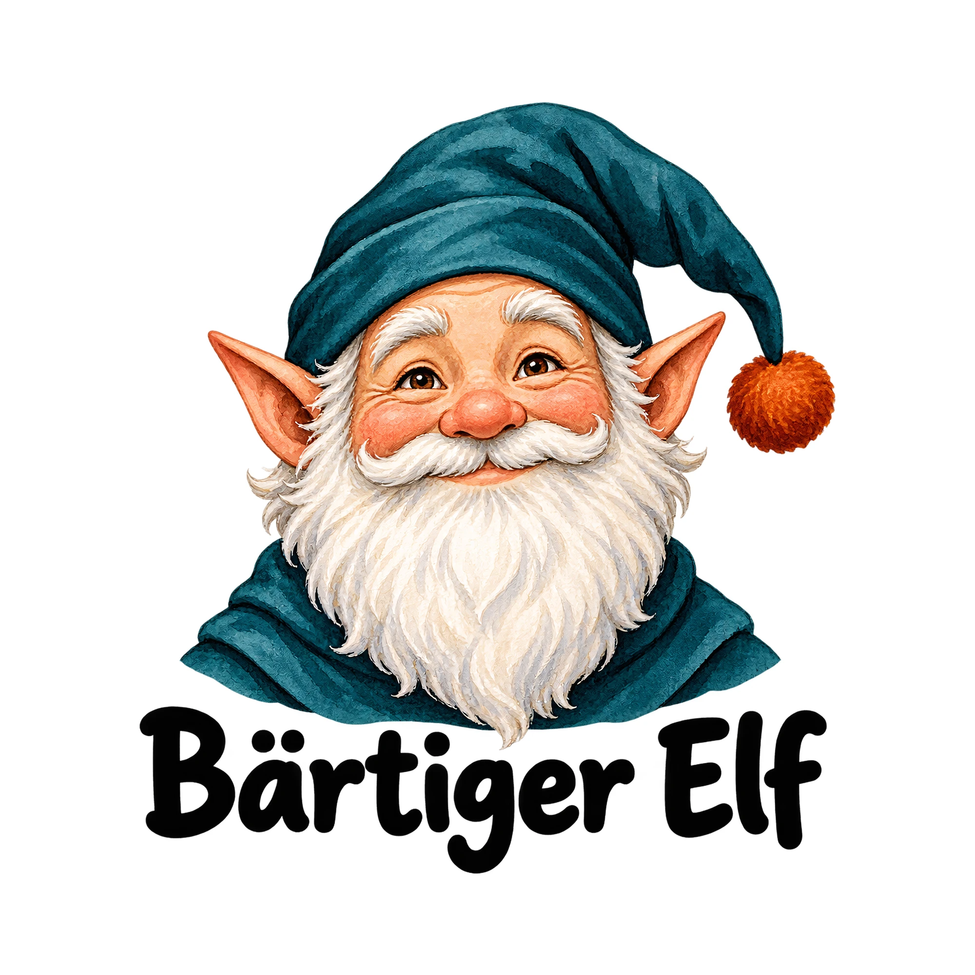 Bügelbild „Bärtiger Elf“ | Tiere Shirt Spruch als Grafik auf weißem Hintergrund (BB016166)