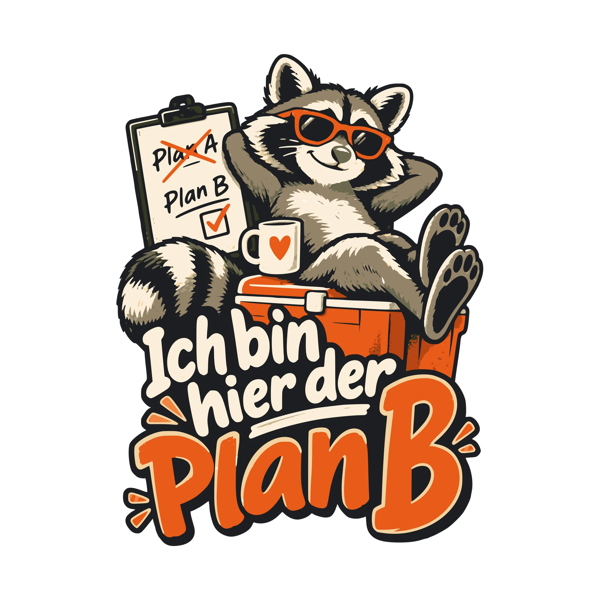 Bügelbild Ich bin hier der Plan B als Grafik auf weißem Hintergrund (BB011108)