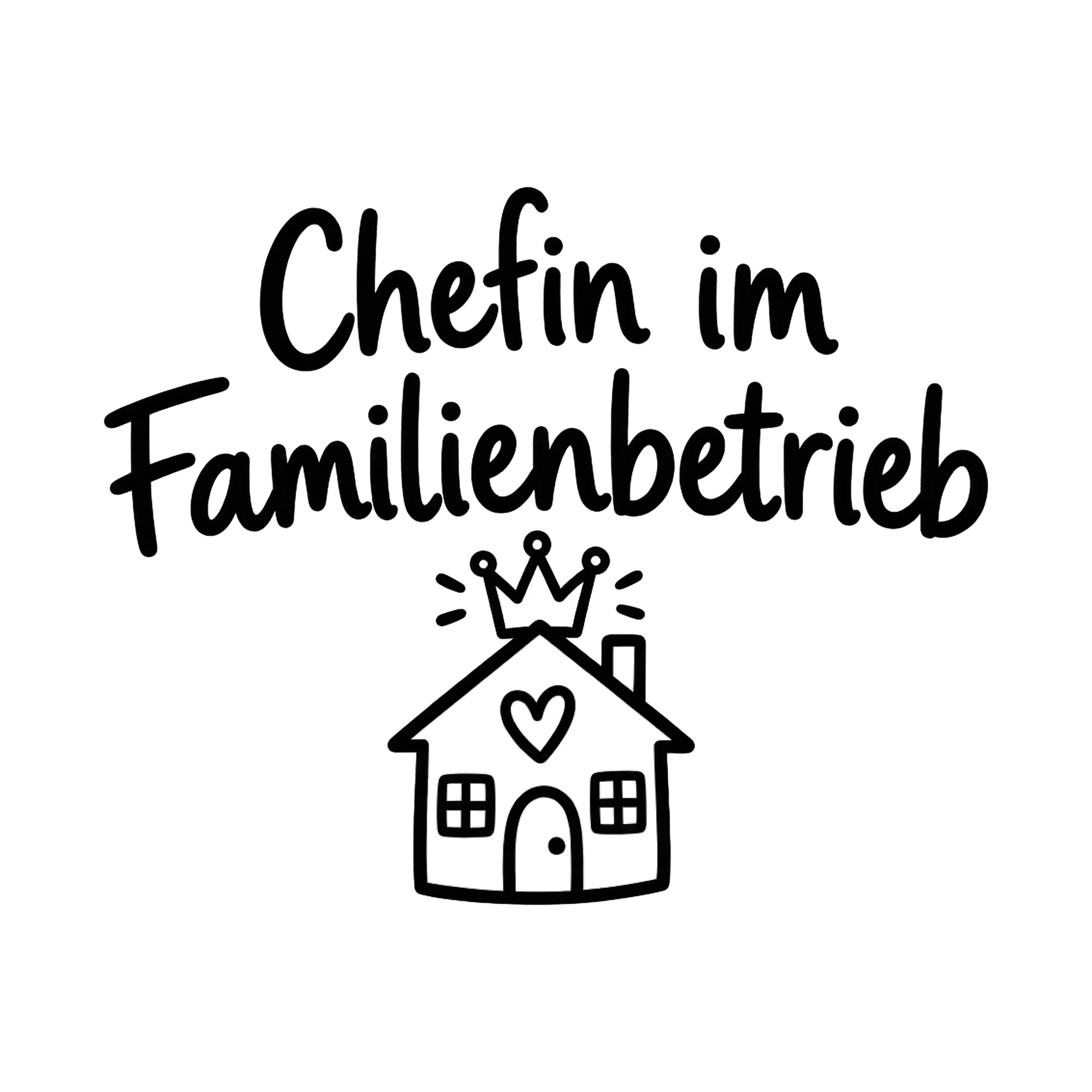 Bügelbild Chefin im Familienbetrieb als Grafik auf weißem Hintergrund (BB019175)