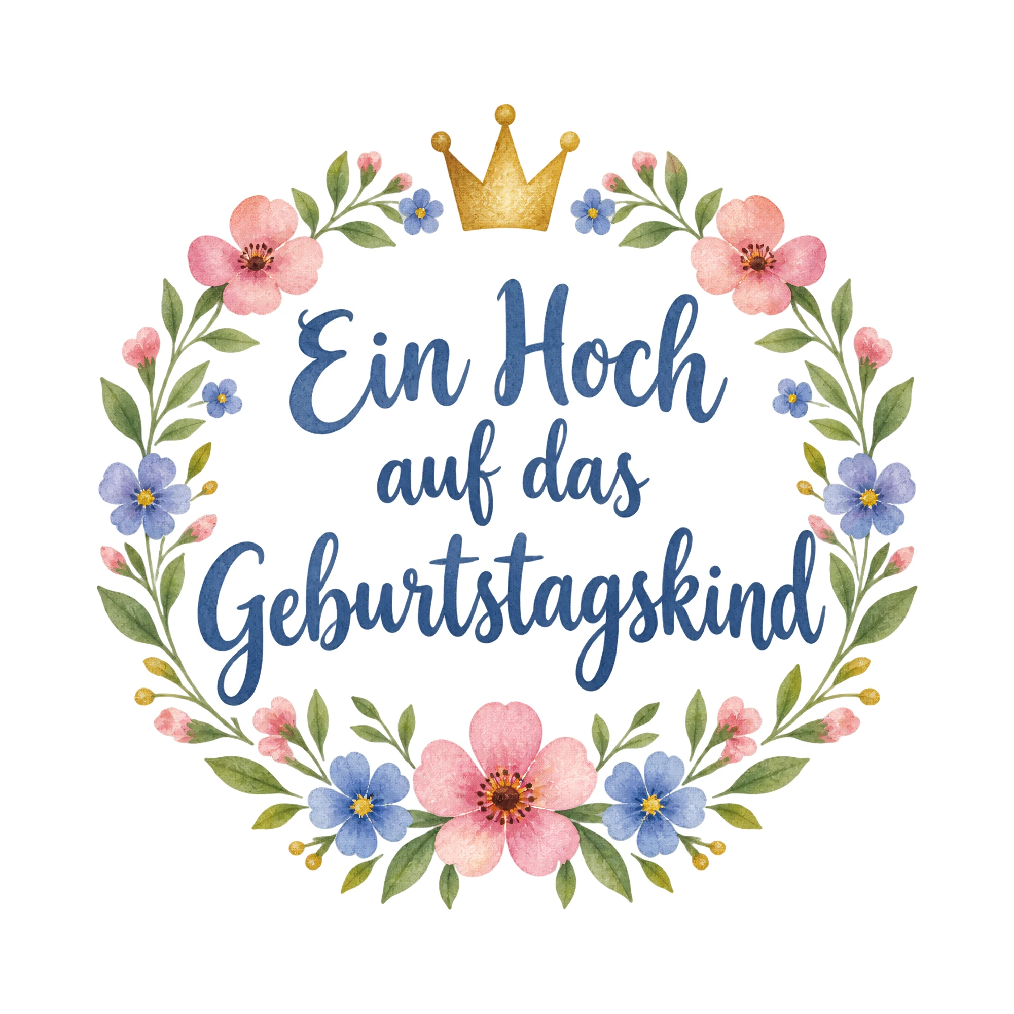 Bügelbild Ein Hoch auf das Geburtstagskind, Geburtstagsshirt Spruch als Grafik auf weißem Hintergrund (BB018360)