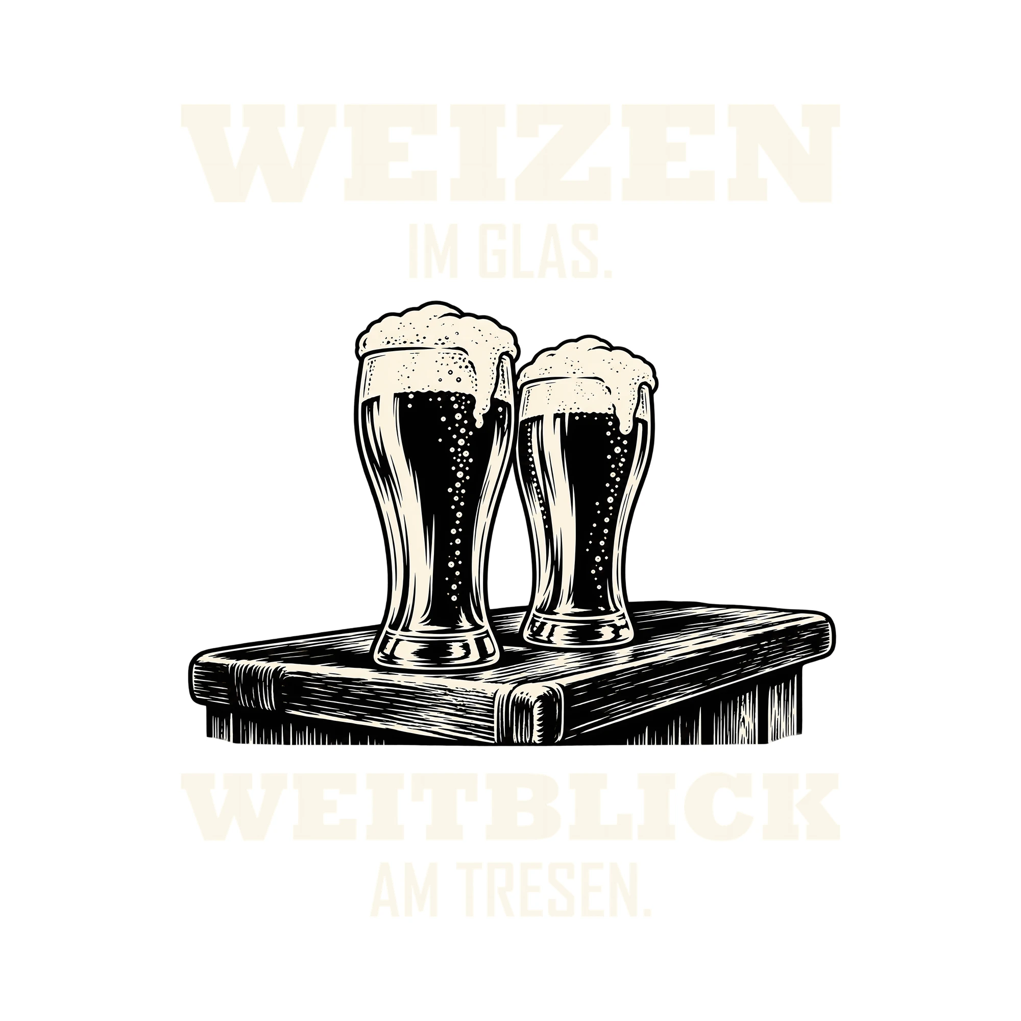 Bügelbild WEIZEN IM GLAS. WEITBLICK AM TRESEN. als Grafik auf weißem Hintergrund (BB011849)