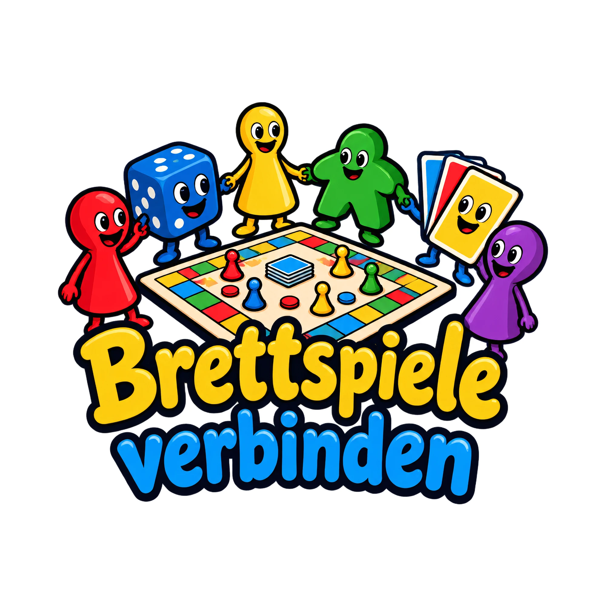Bügelbild Brettspiele verbinden als Grafik auf weißem Hintergrund (BB019365)