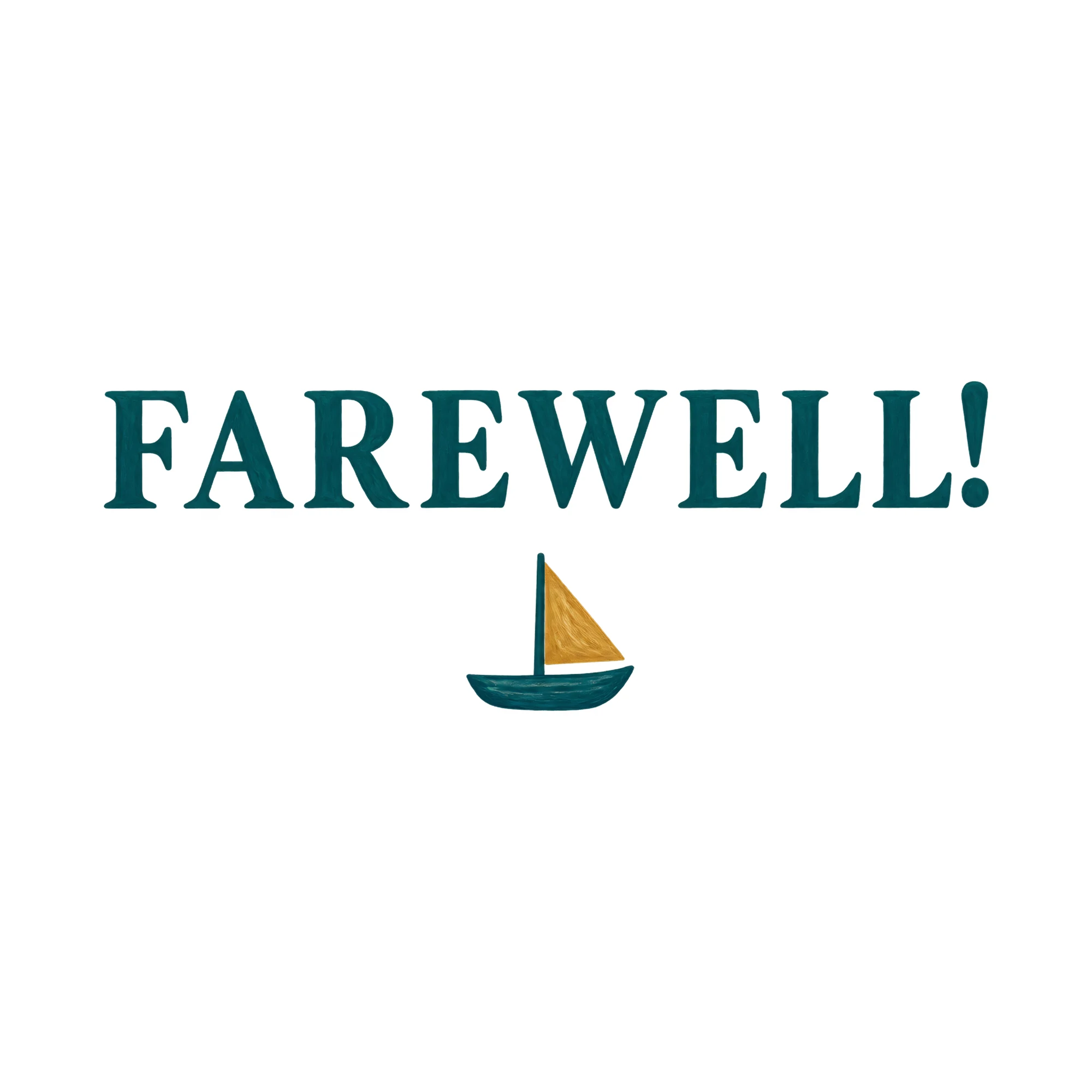 Bügelbild FAREWELL! als Grafik auf weißem Hintergrund (BB021054)