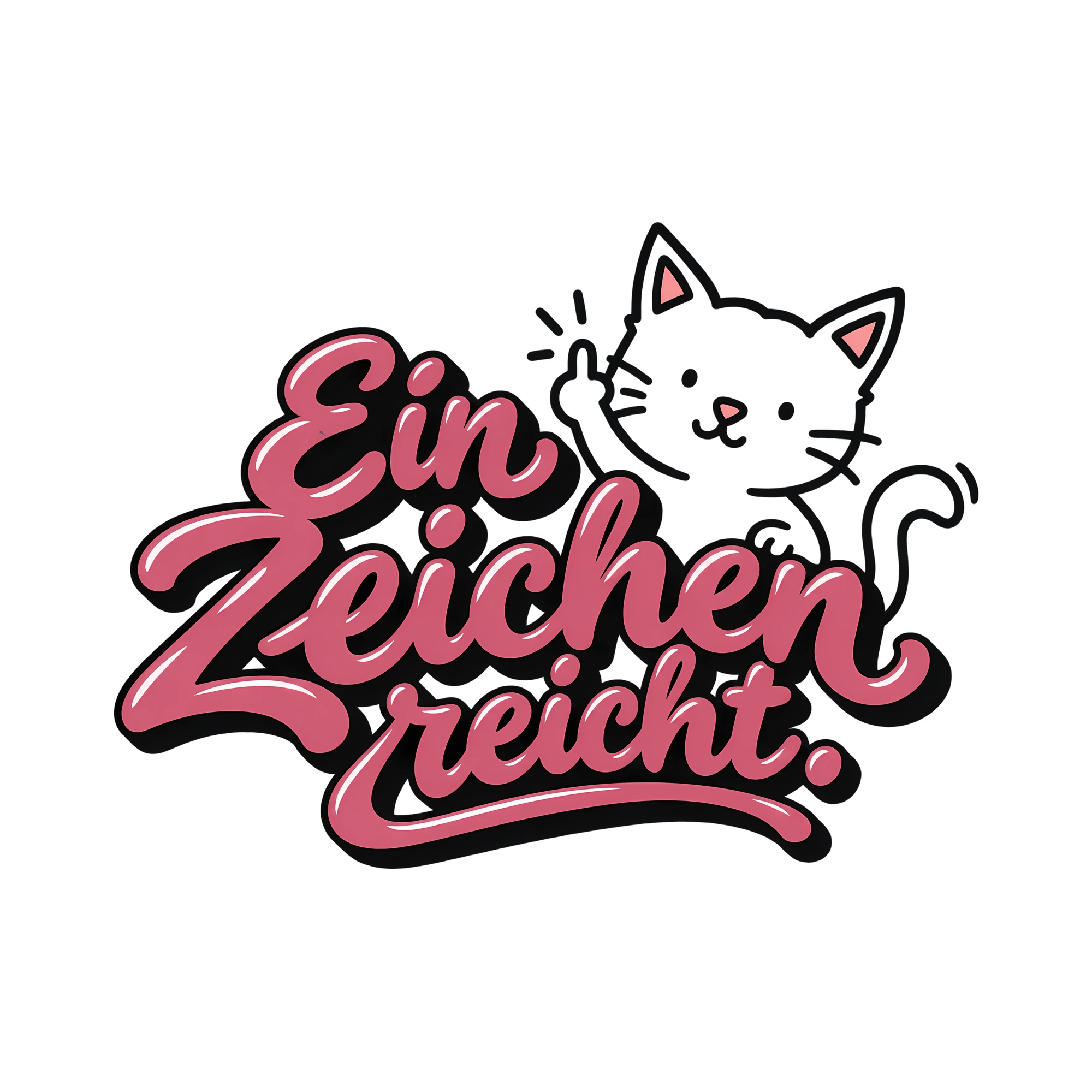 Bügelbild Ein Zeichen reicht. als Grafik auf weißem Hintergrund (BB012669)