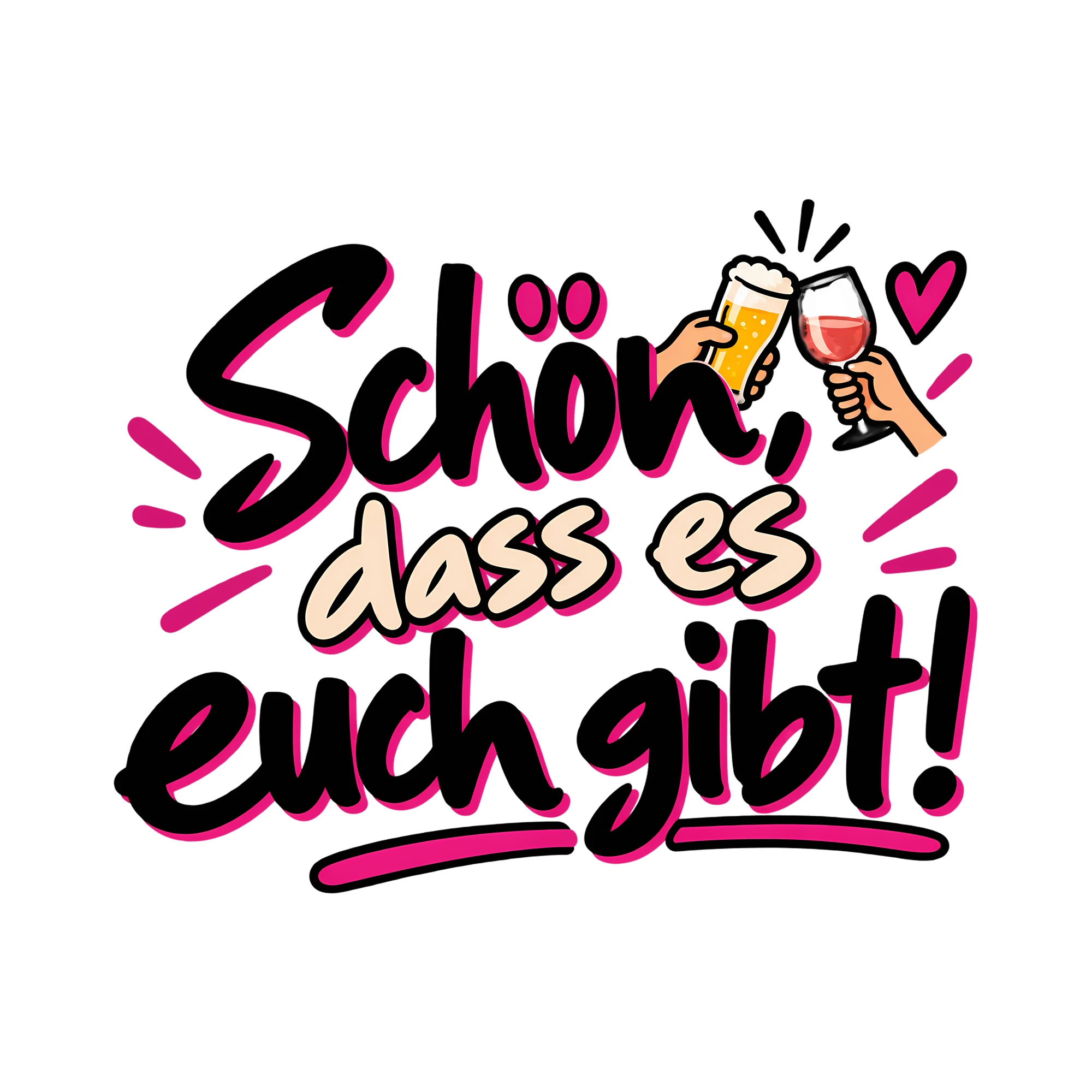 Bügelbild Schön, dass es euch gibt! als Grafik auf weißem Hintergrund (BB011877)