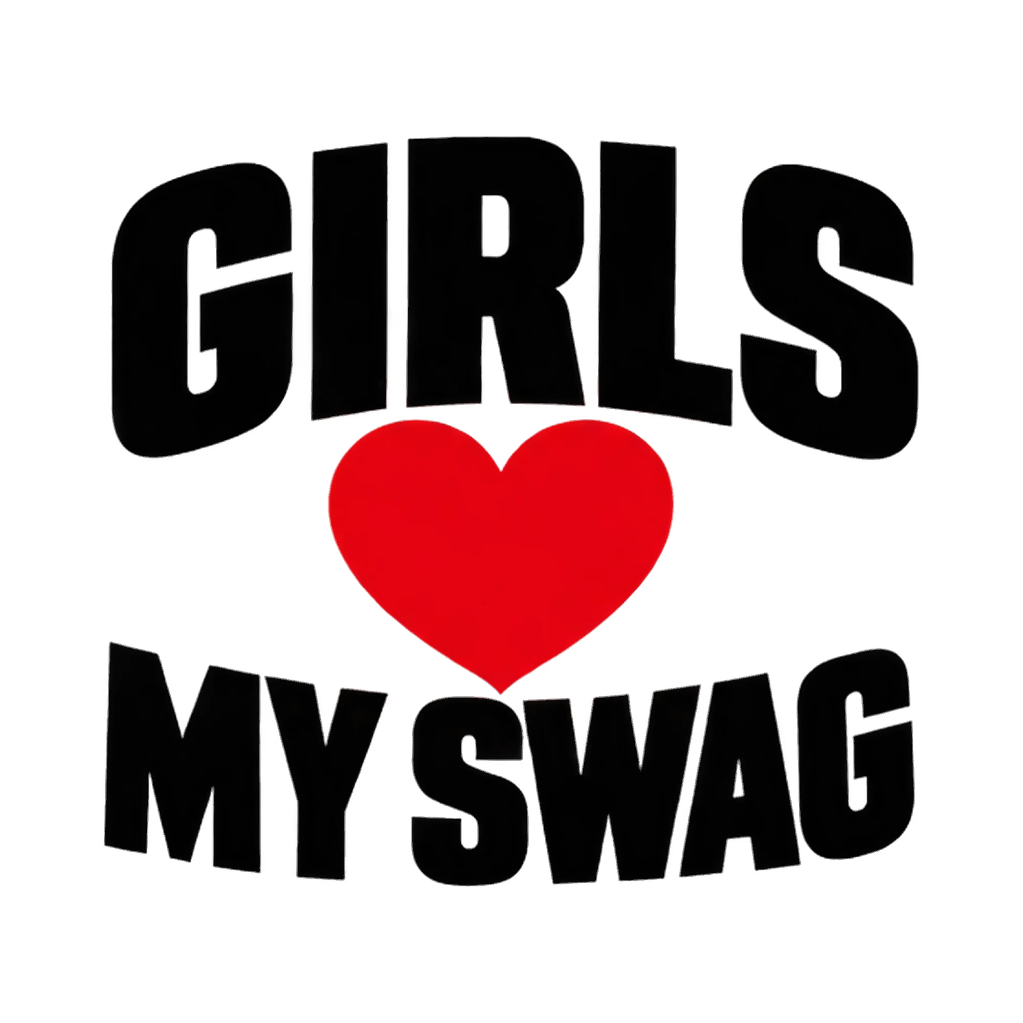 Bügelbild Girls My Swag, Lustiger Shirt Spruch als Grafik auf weißem Hintergrund (BB017785)