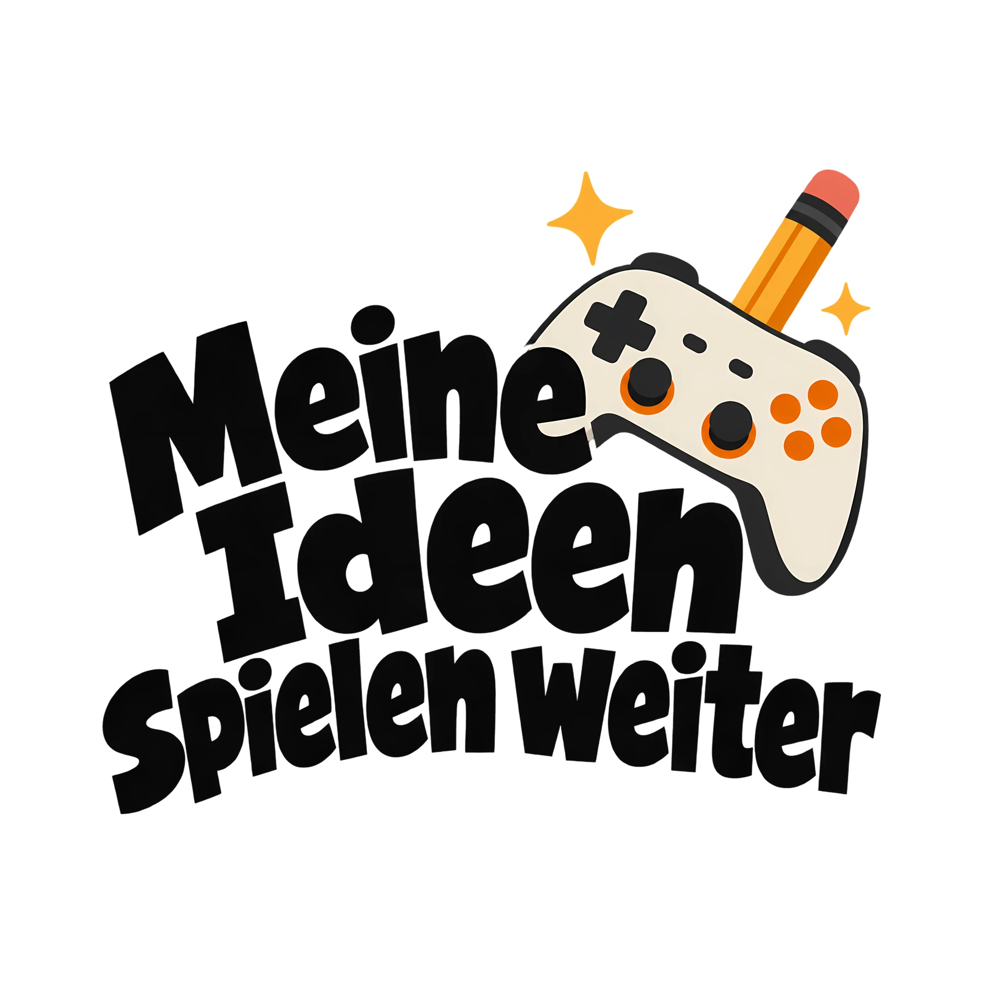 Bügelbild Meine Ideen spielen weiter als Grafik auf weißem Hintergrund (BB013100)