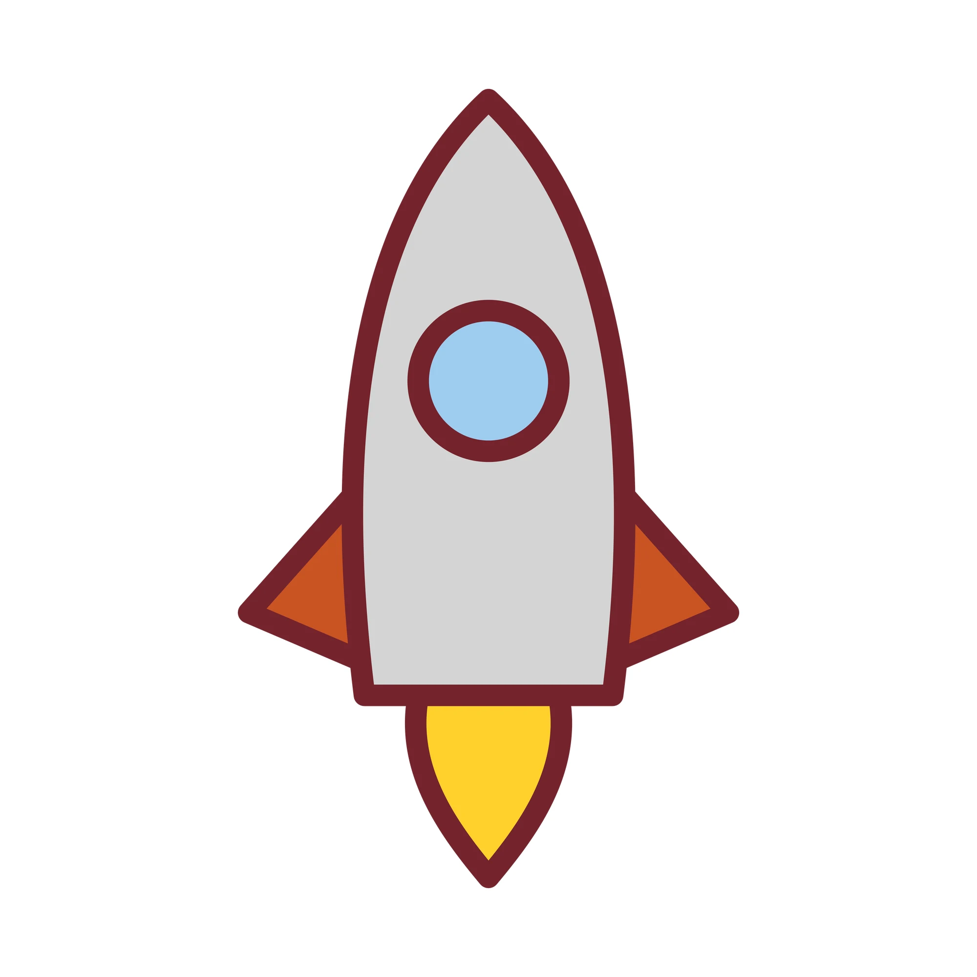 Bügelbild Rakete als Grafik auf weißem Hintergrund (BB010344)