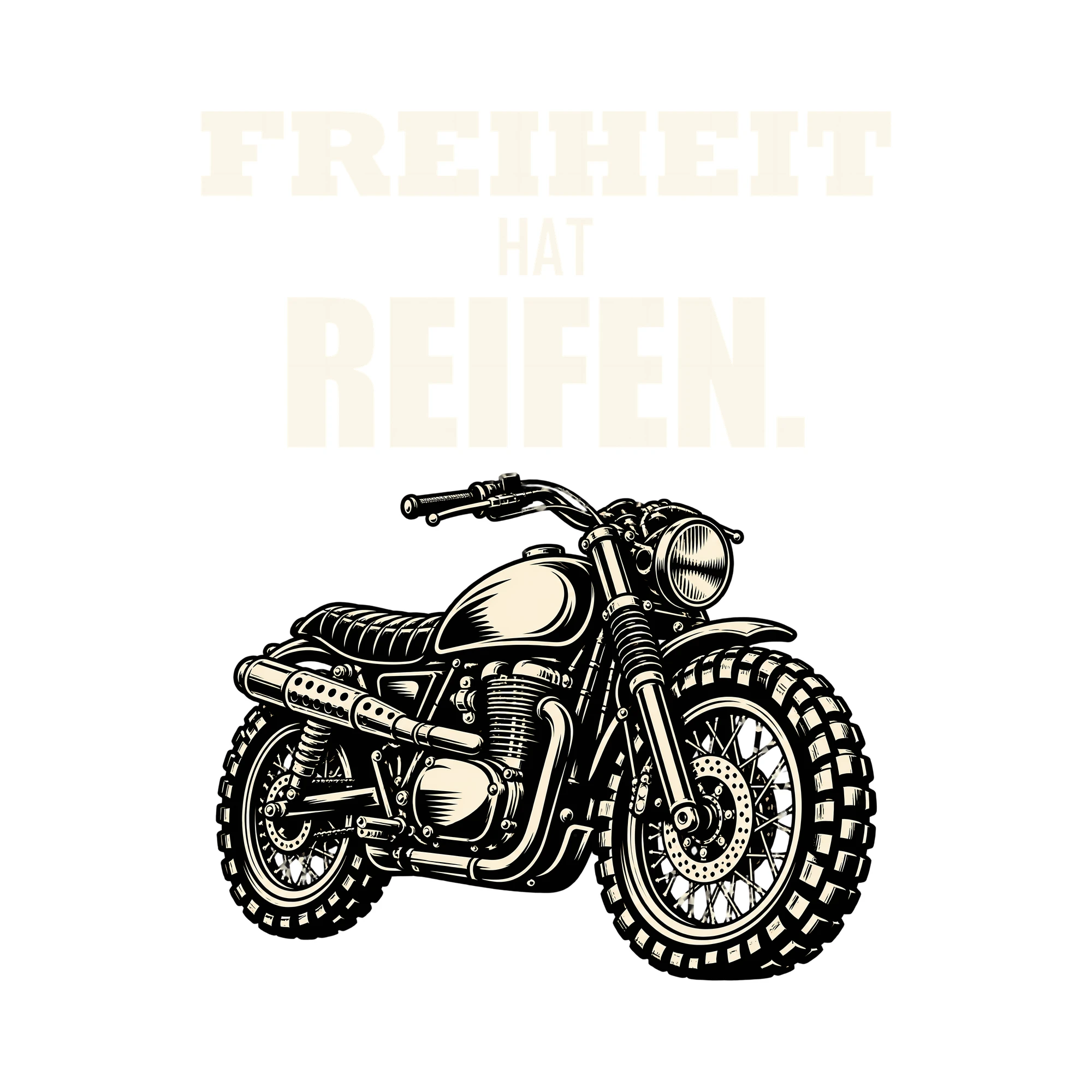 Bügelbild FREIHEIT HAT REIFEN. als Grafik auf weißem Hintergrund (BB012737)