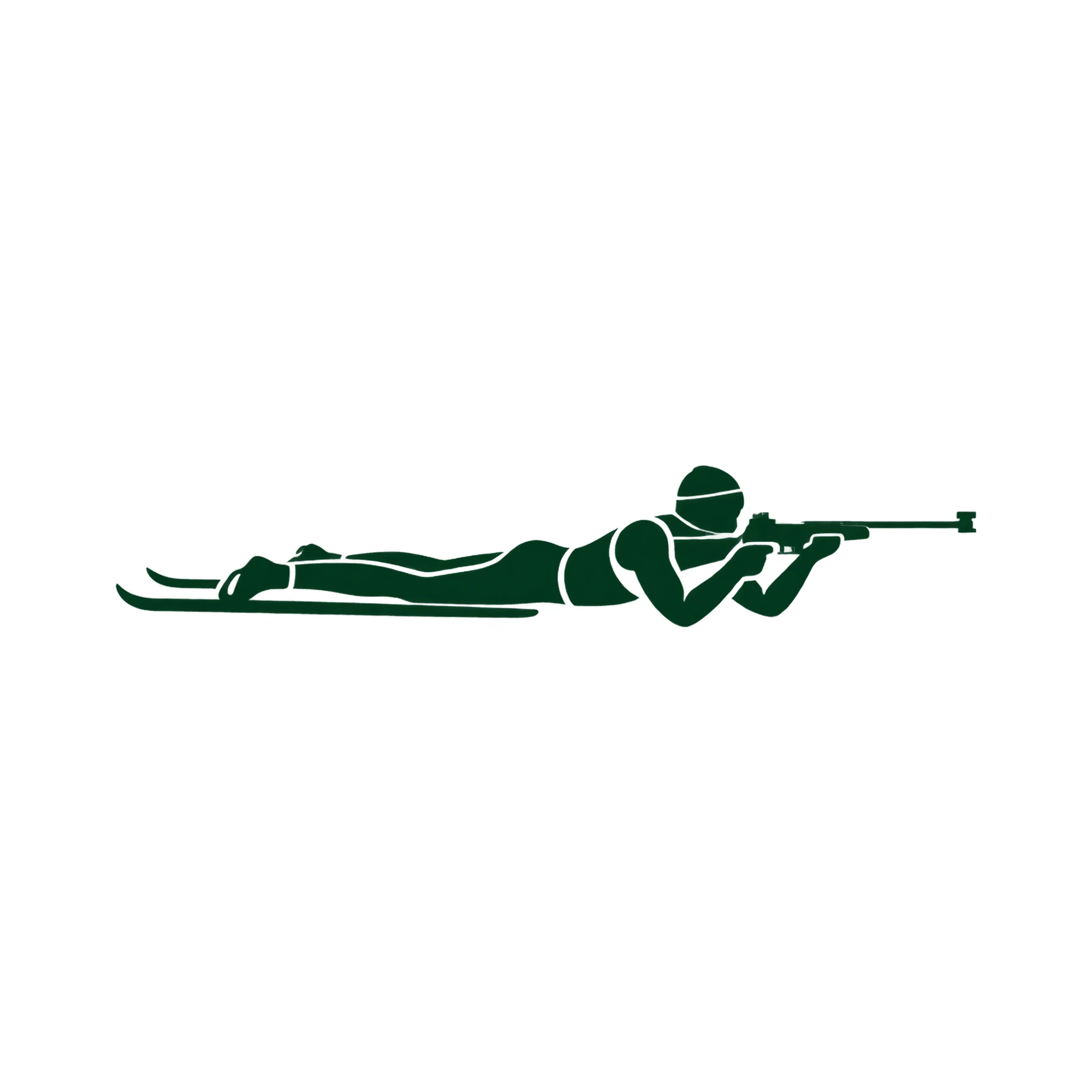Bügelbild Biathlon Liegend | Lustiger Shirt Motiv als Grafik auf weißem Hintergrund (BB016080)