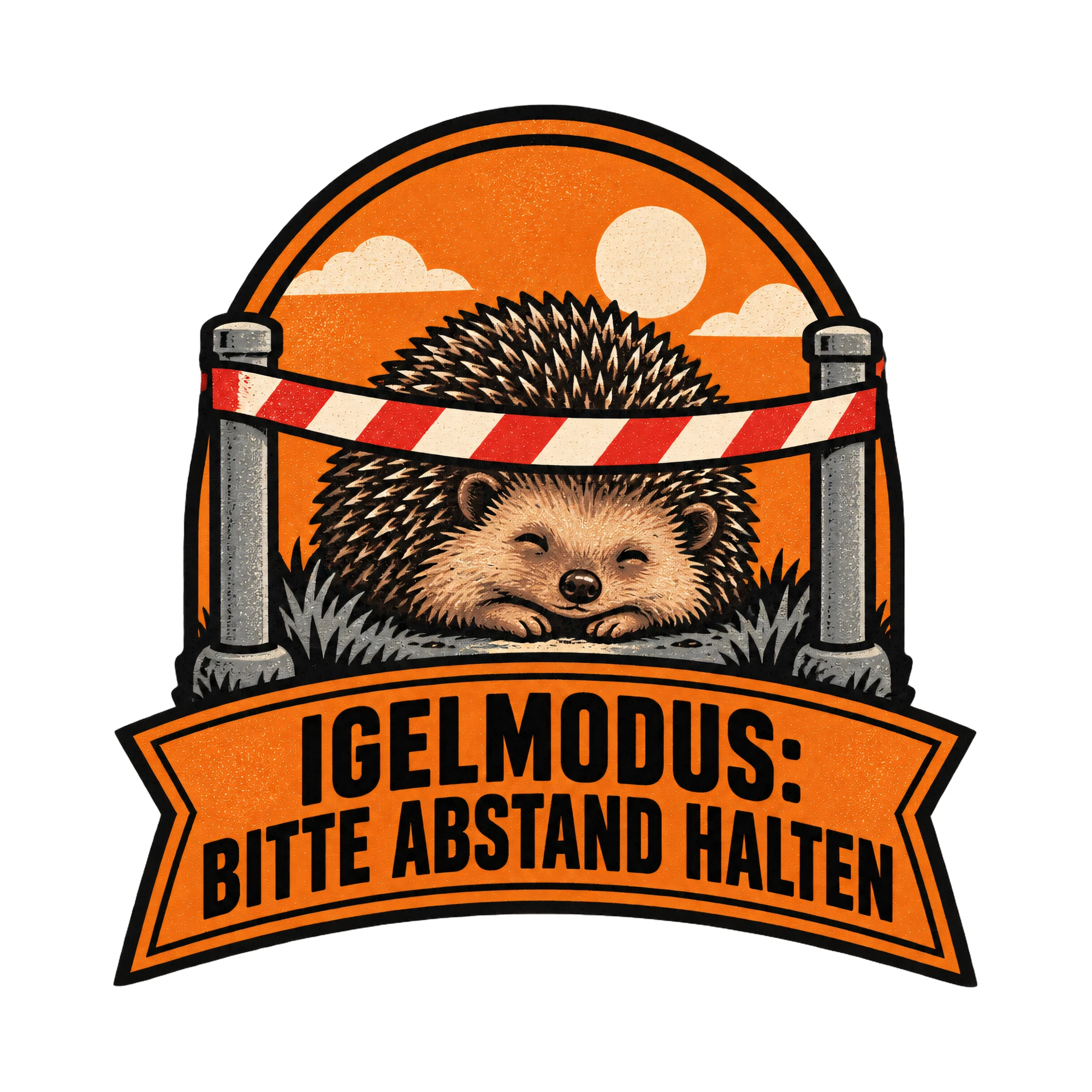 Bügelbild Mein Abstand tut mir gut als Grafik auf weißem Hintergrund (BB013642)