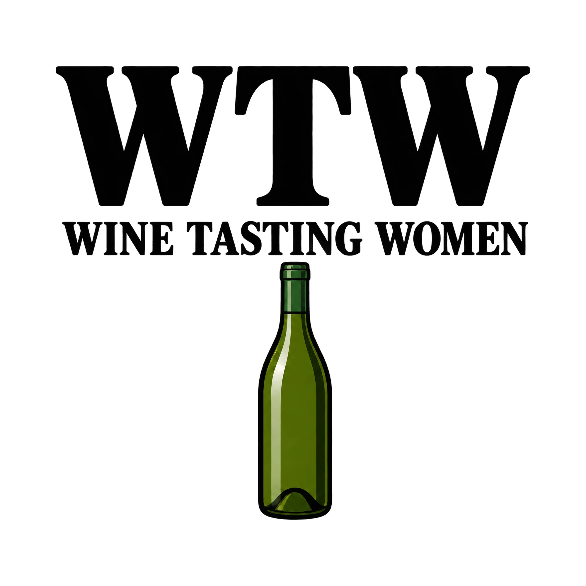 Bügelbild WTW: Wine Tasting Women, Küchen Spruch Bügelbild als Grafik auf weißem Hintergrund (BB017058)