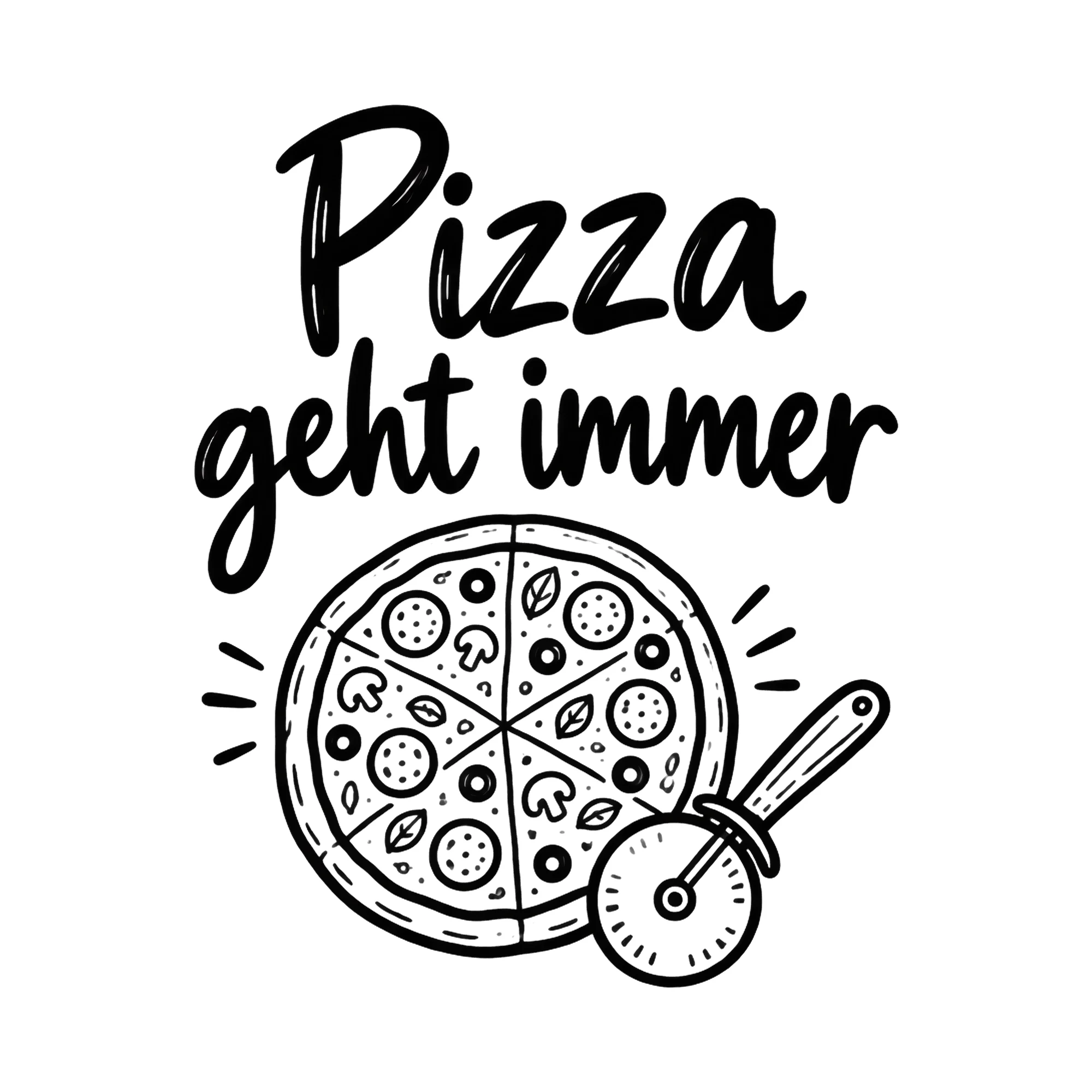 Bügelbild Pizza geht immer als Grafik auf weißem Hintergrund (BB019630)