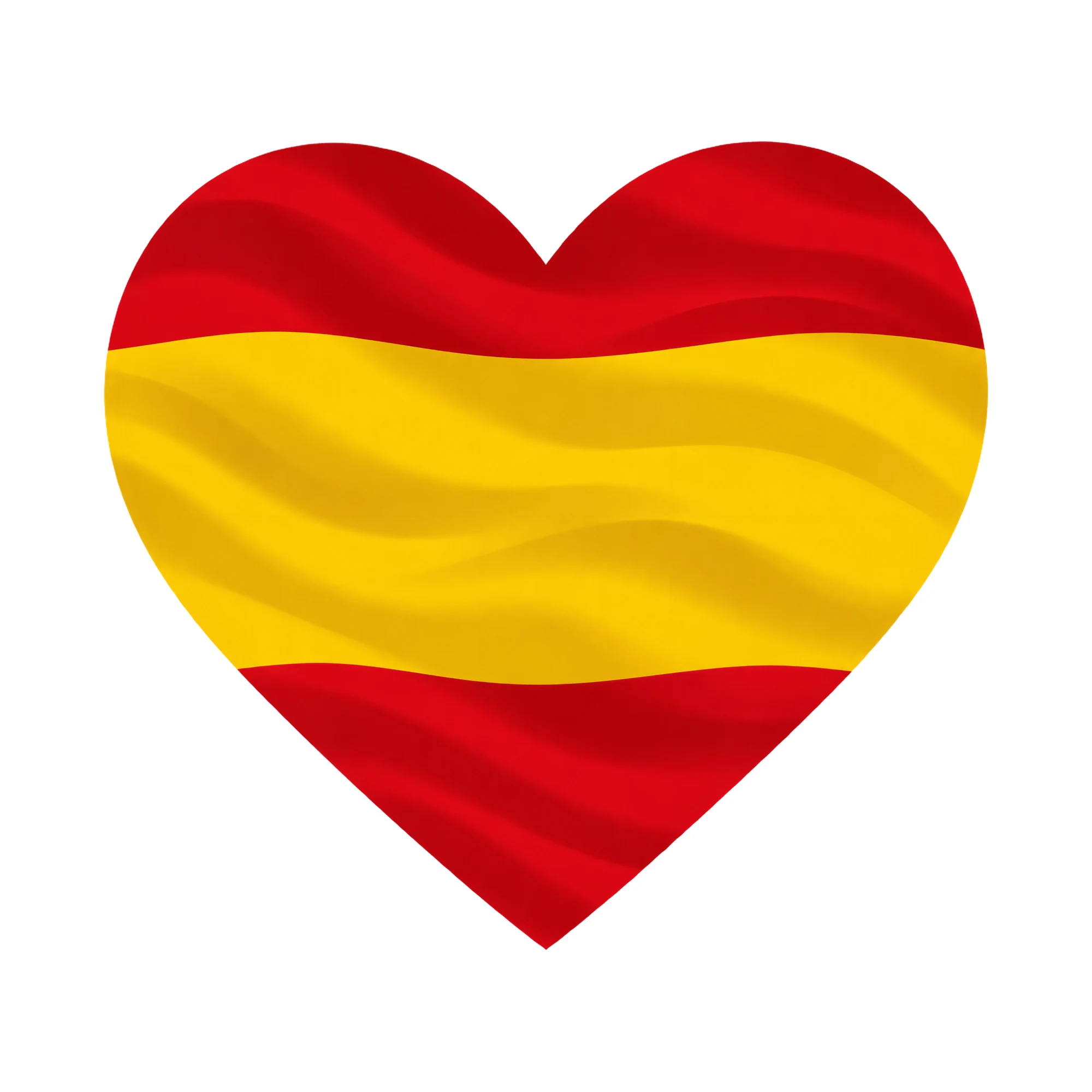 Bügelbild Herz-Flagge Spanien, Lustiger Shirt Motiv als Grafik auf weißem Hintergrund (BB017093)