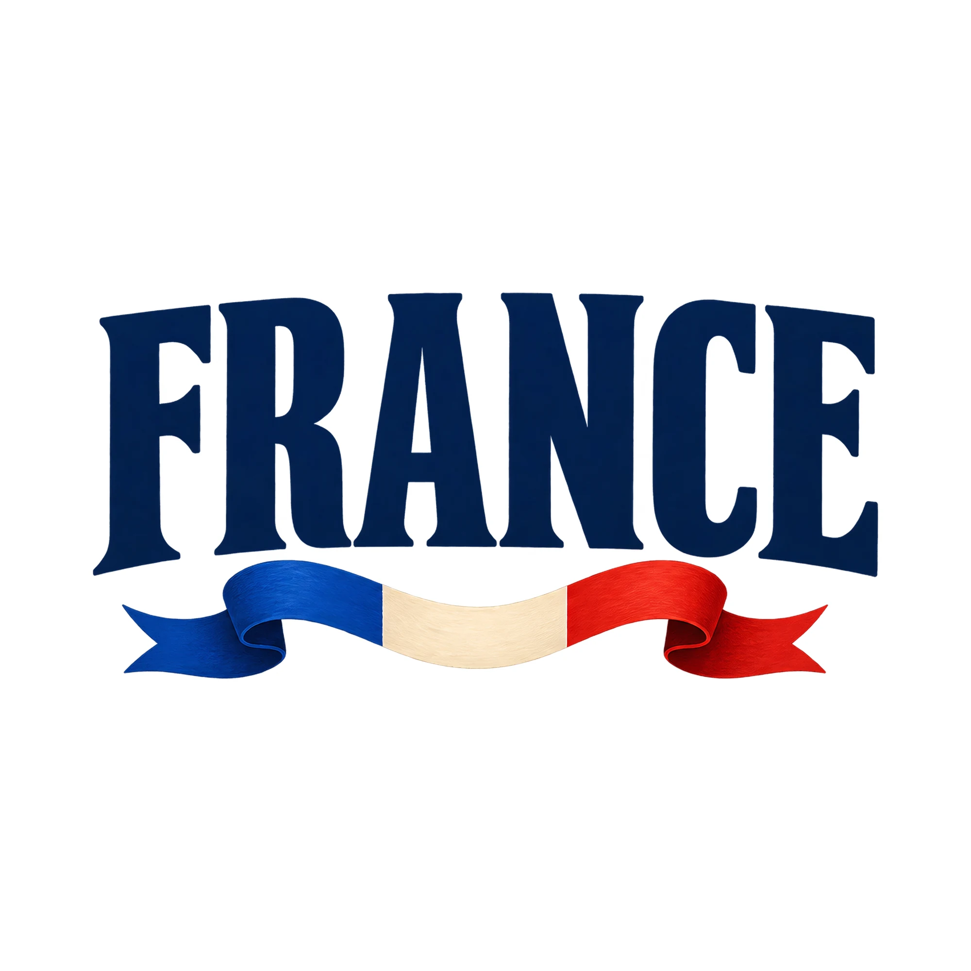 Bügelbild France, Urlaub Shirt Spruch als Grafik auf weißem Hintergrund (BB015386)