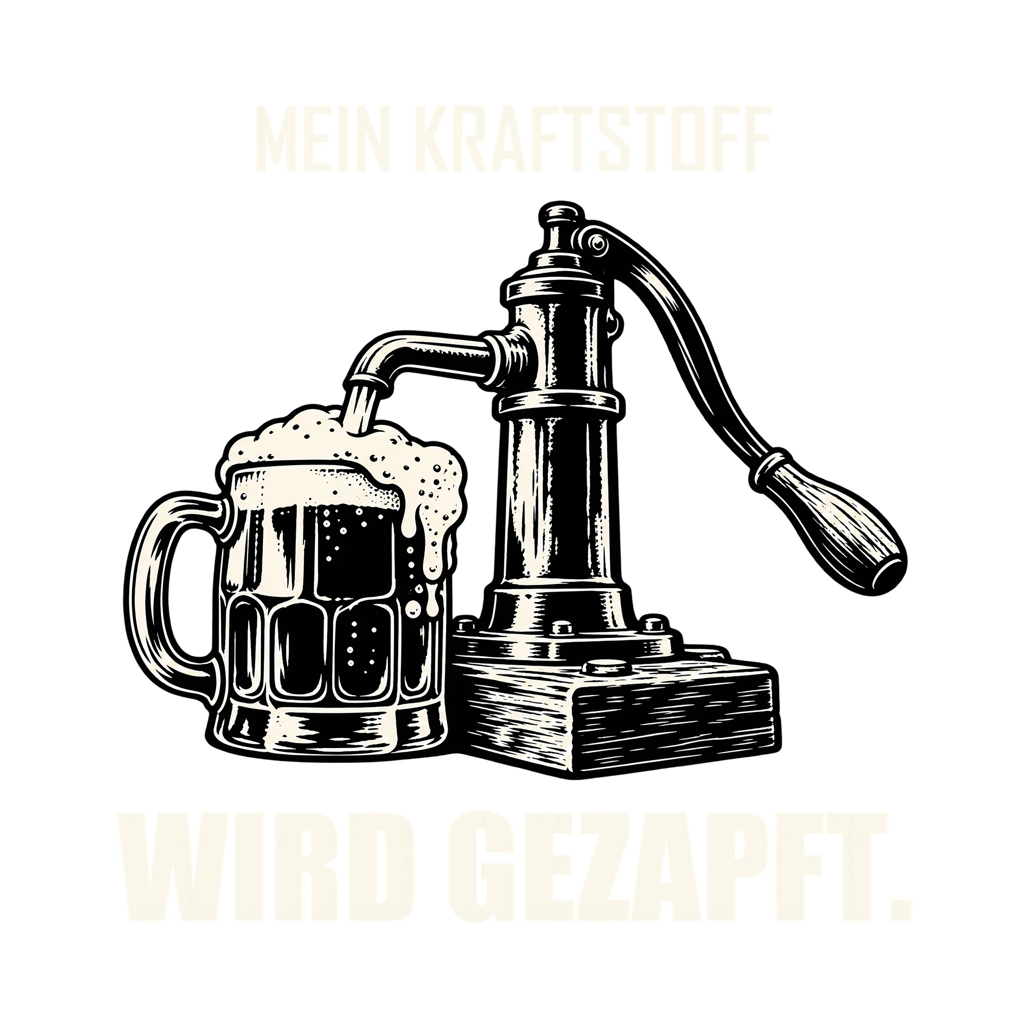 Bügelbild MEIN KRAFTSTOFF WIRD GEZAPFT. als Grafik auf weißem Hintergrund (BB011840)
