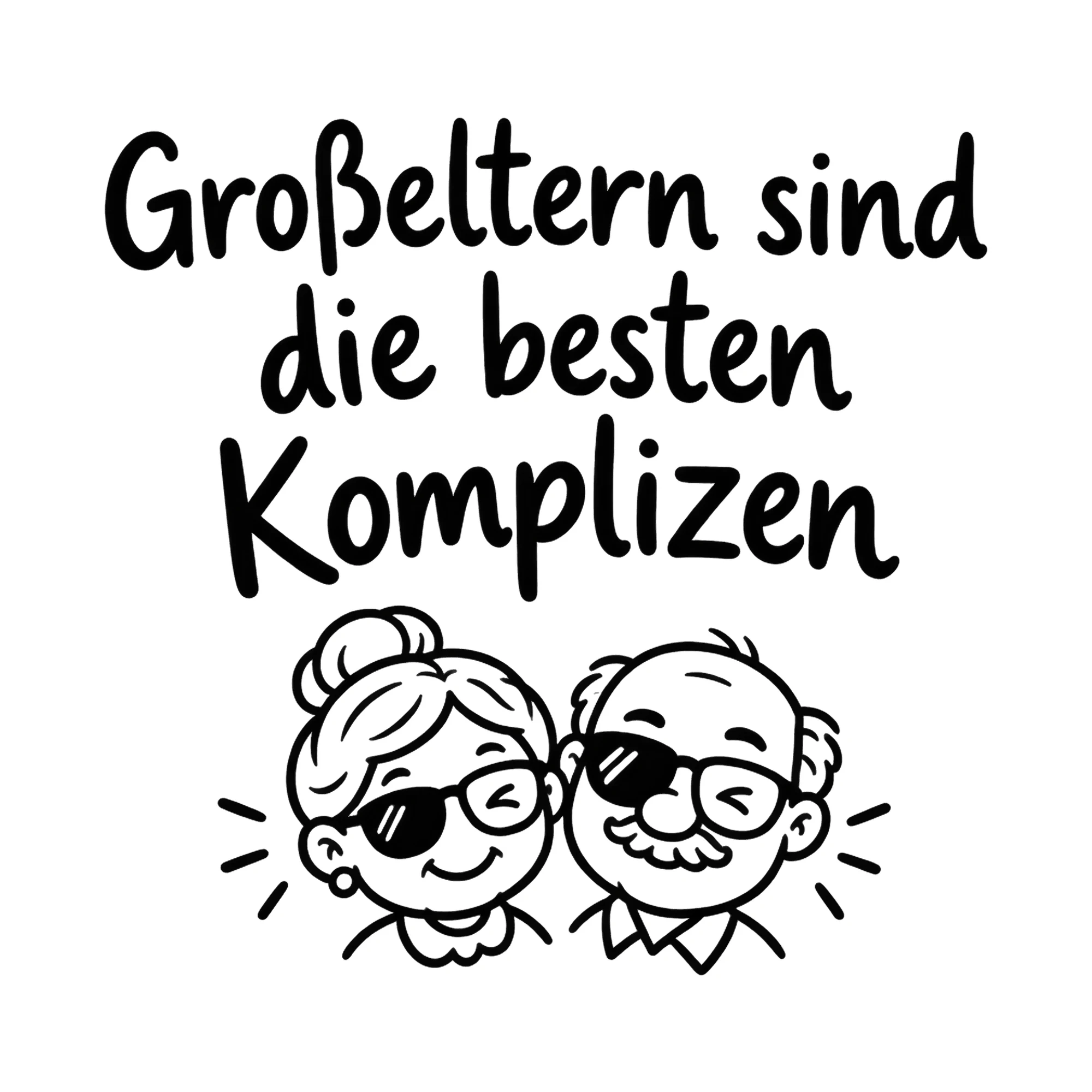 Bügelbild Großeltern sind die besten Komplizen als Grafik auf weißem Hintergrund (BB019252)