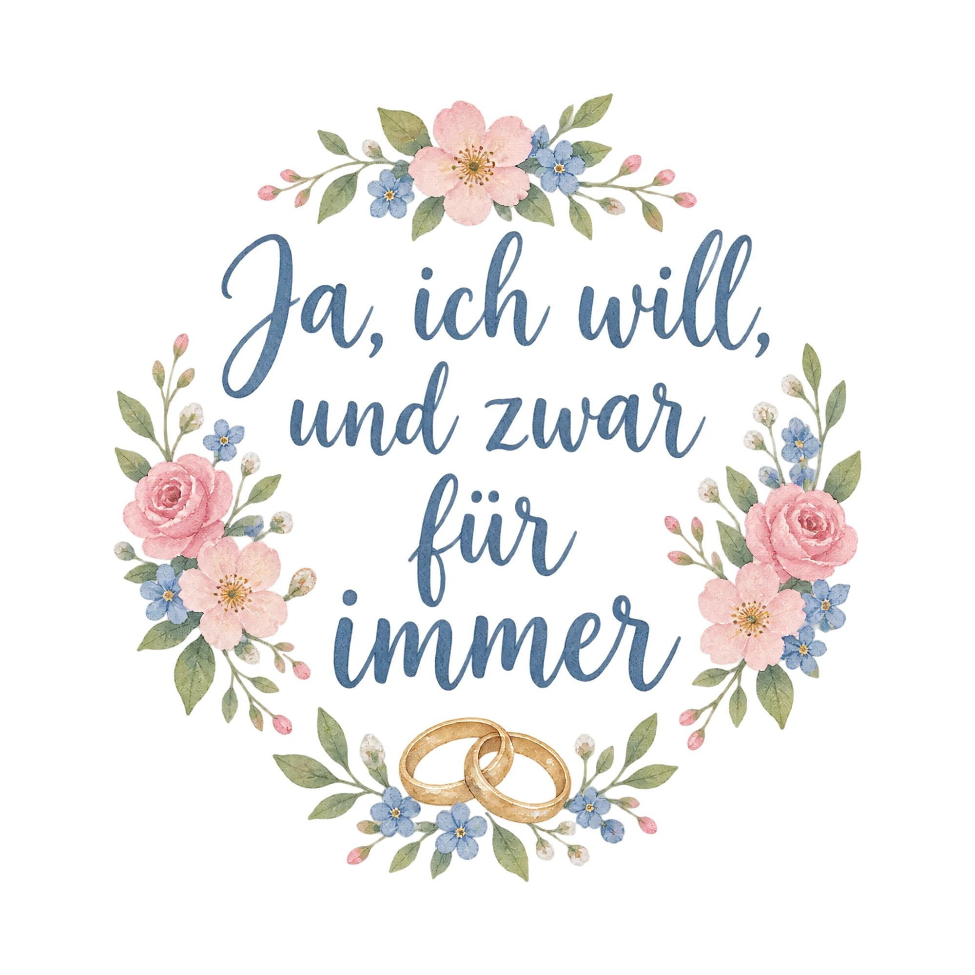 Bügelbild Ja ich will und zwar fuer als Grafik auf weißem Hintergrund (BB016368)