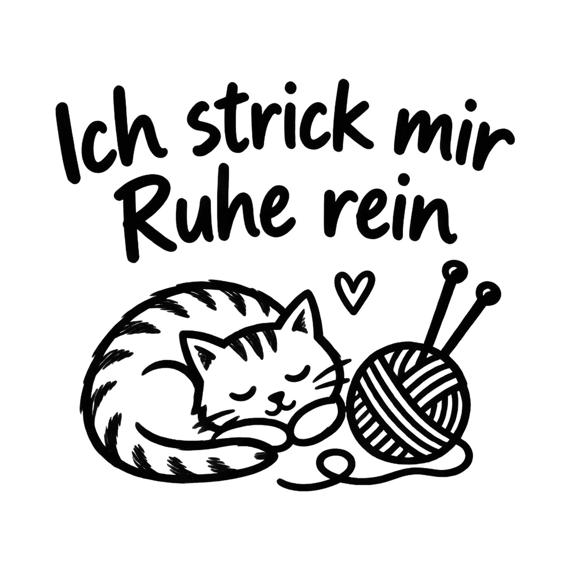 Bügelbild Ich strick mir Ruhe rein als Grafik auf weißem Hintergrund (BB012999)