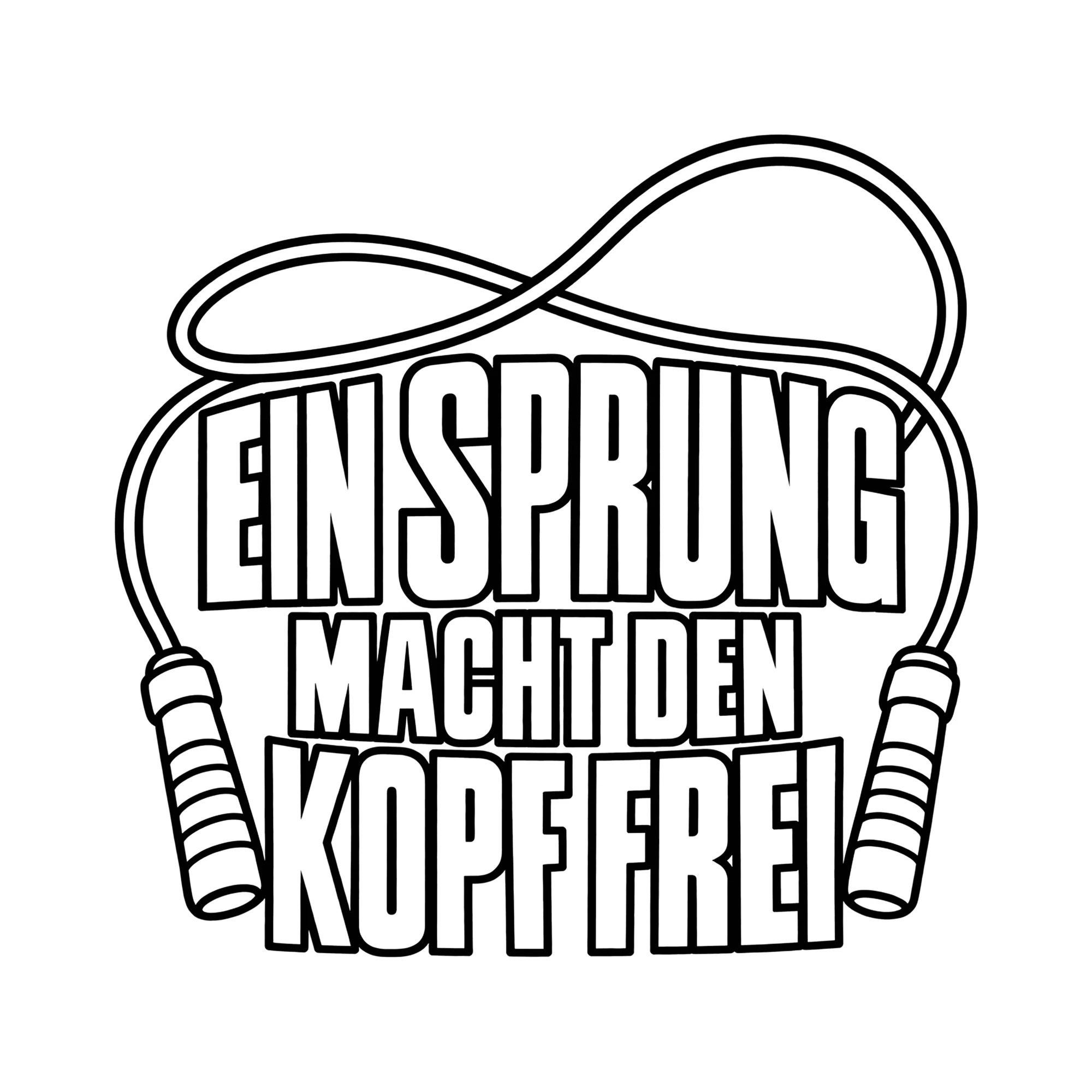 Bügelbild EIN SPRUNG MACHT DEN KOPF FREI als Grafik auf weißem Hintergrund (BB014389)