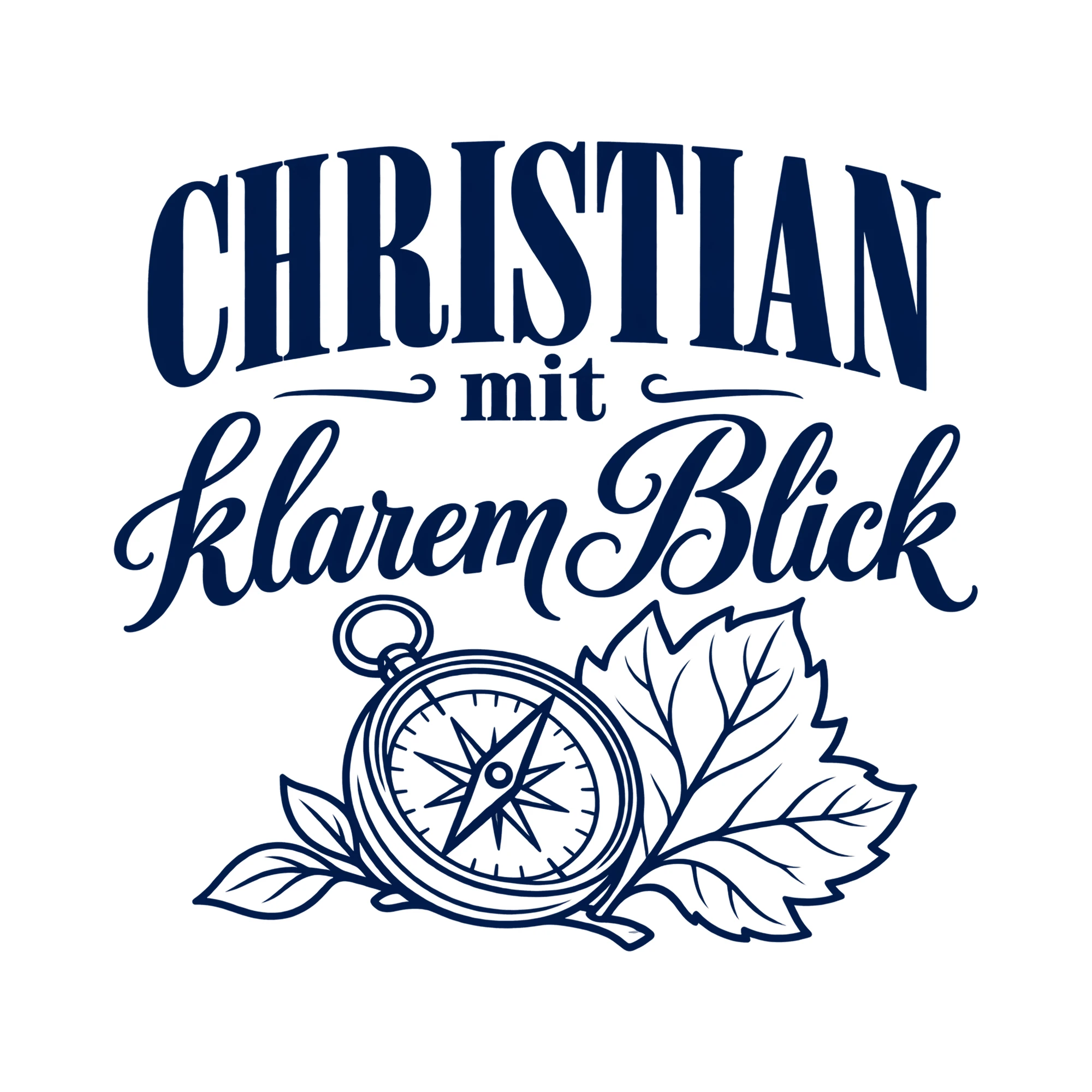 Bügelbild Christian mit klarem Blick als Grafik auf weißem Hintergrund (BB014517)