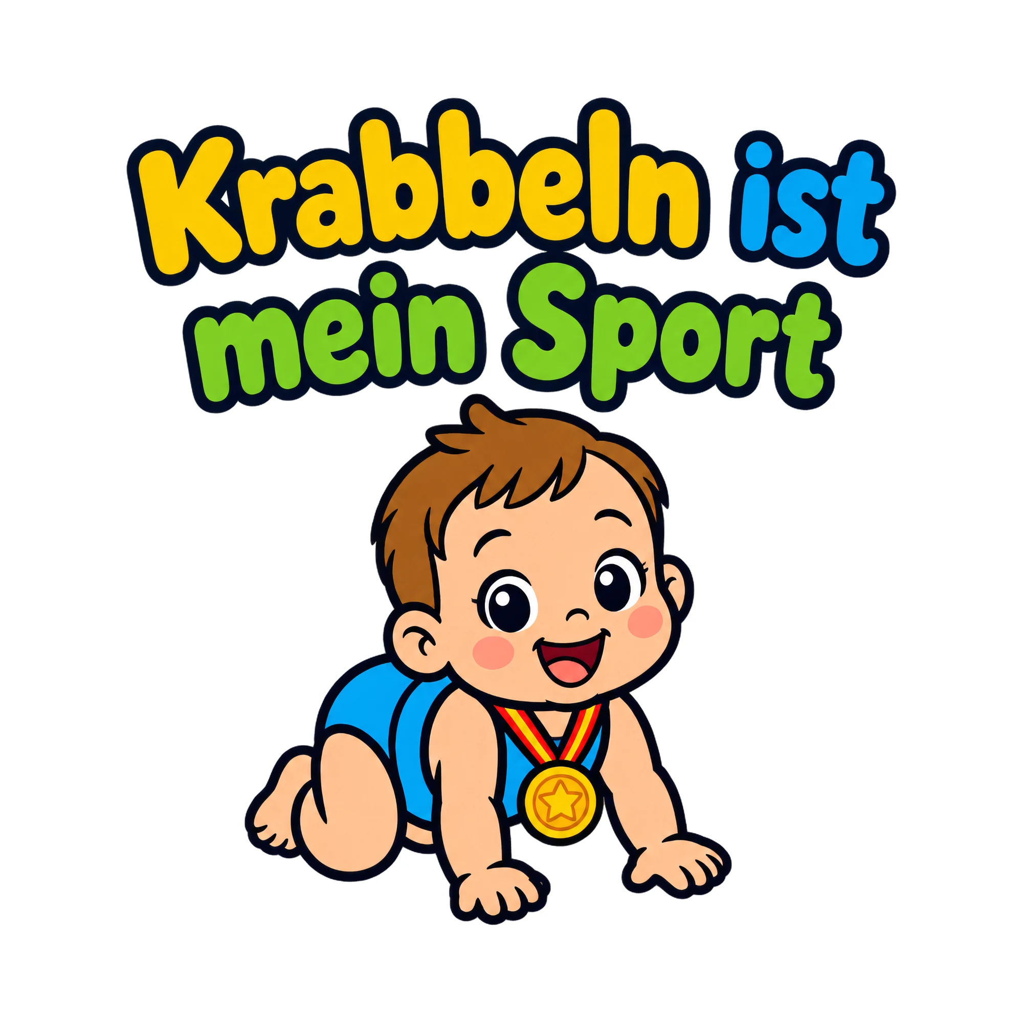 Bügelbild Krabbeln ist mein Sport als Grafik auf weißem Hintergrund (BB020056)