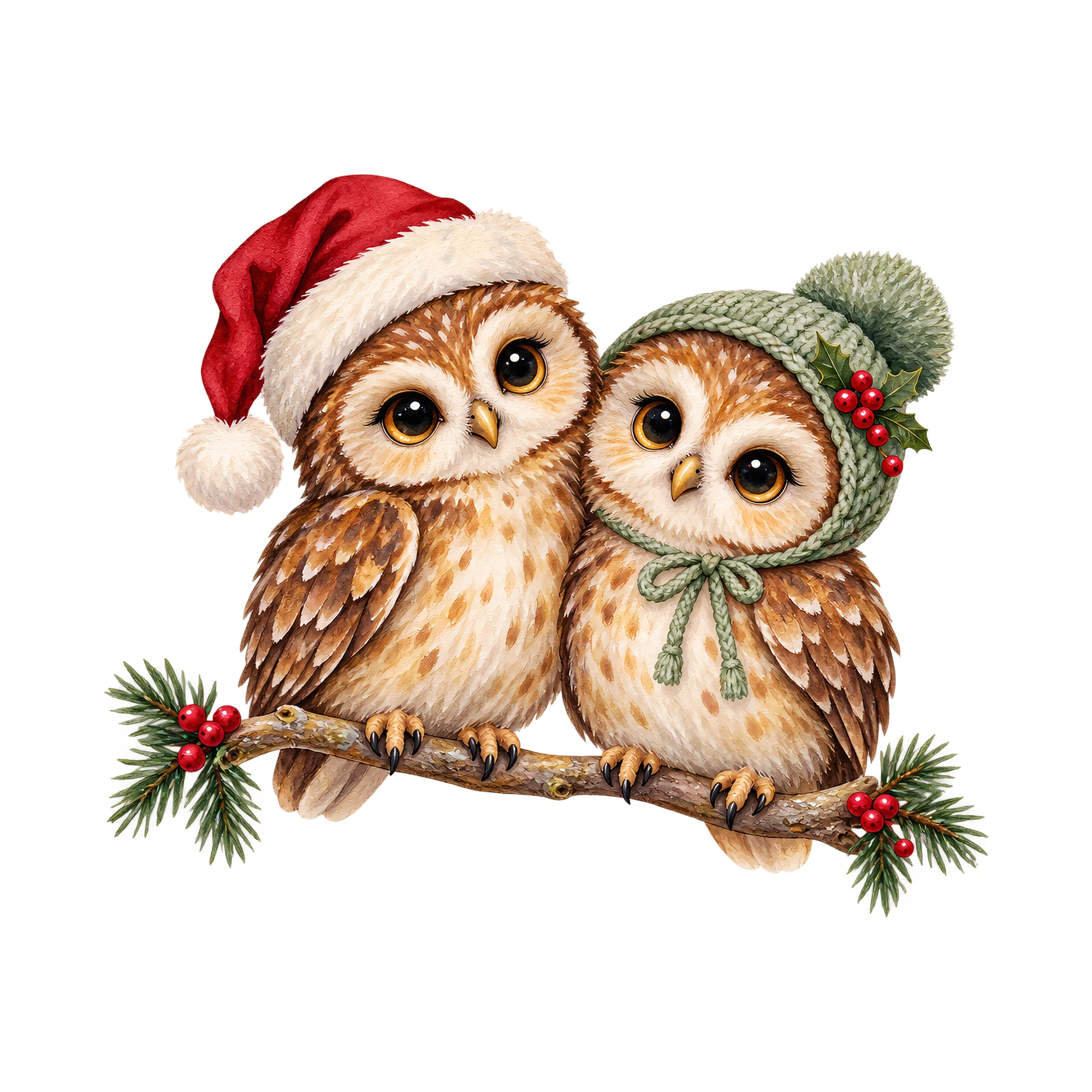 Bügelbild Weihnachtseulen, Weihnachten Shirt Motiv als Grafik auf weißem Hintergrund (BB014837)