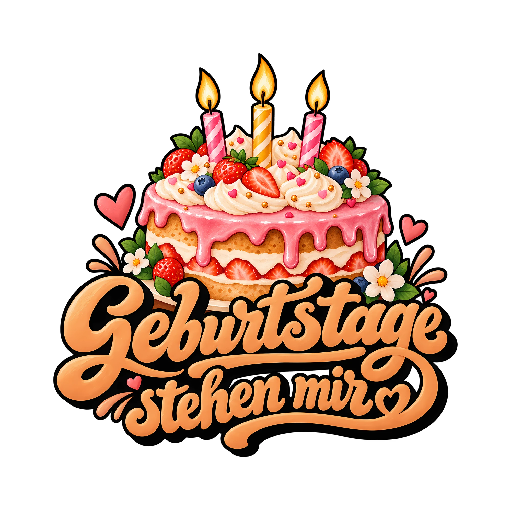 Bügelbild Geburtstage stehen mir als Grafik auf weißem Hintergrund (BB012551)