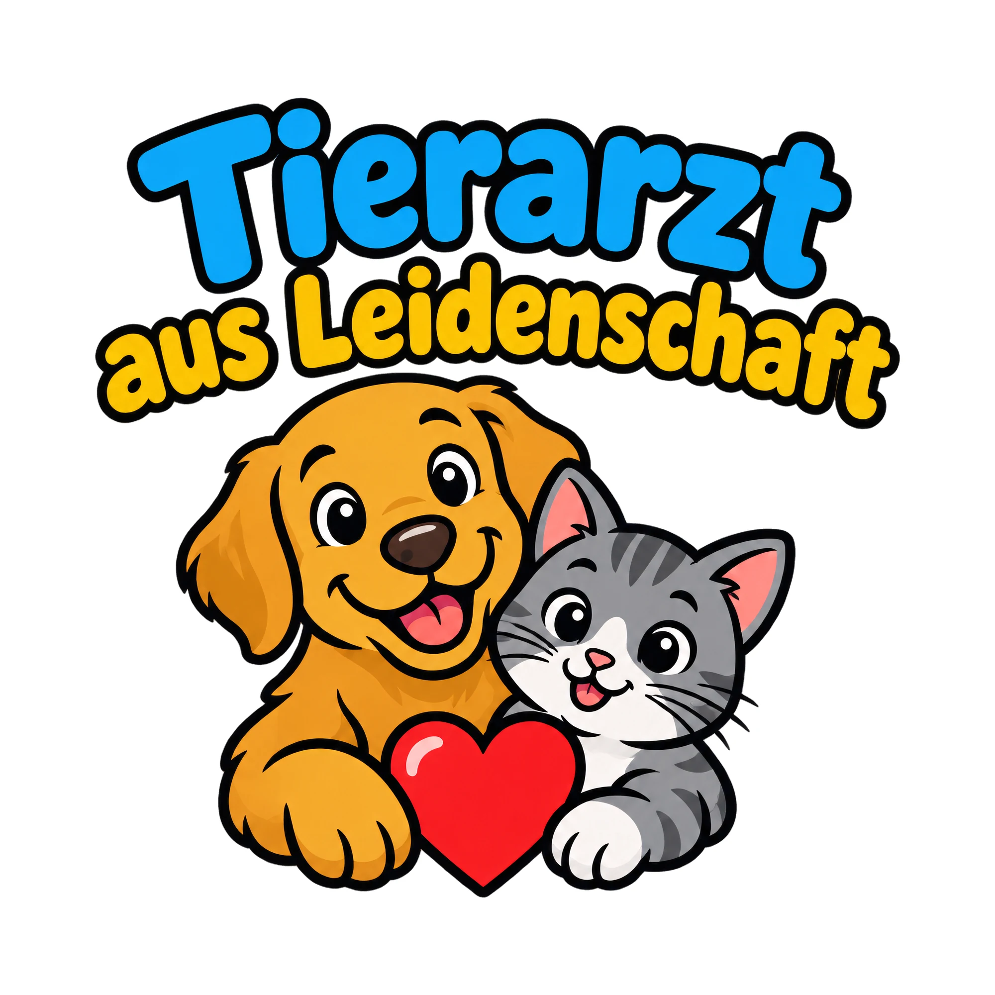 Bügelbild Tierarzt aus Leidenschaft als Grafik auf weißem Hintergrund (BB018628)