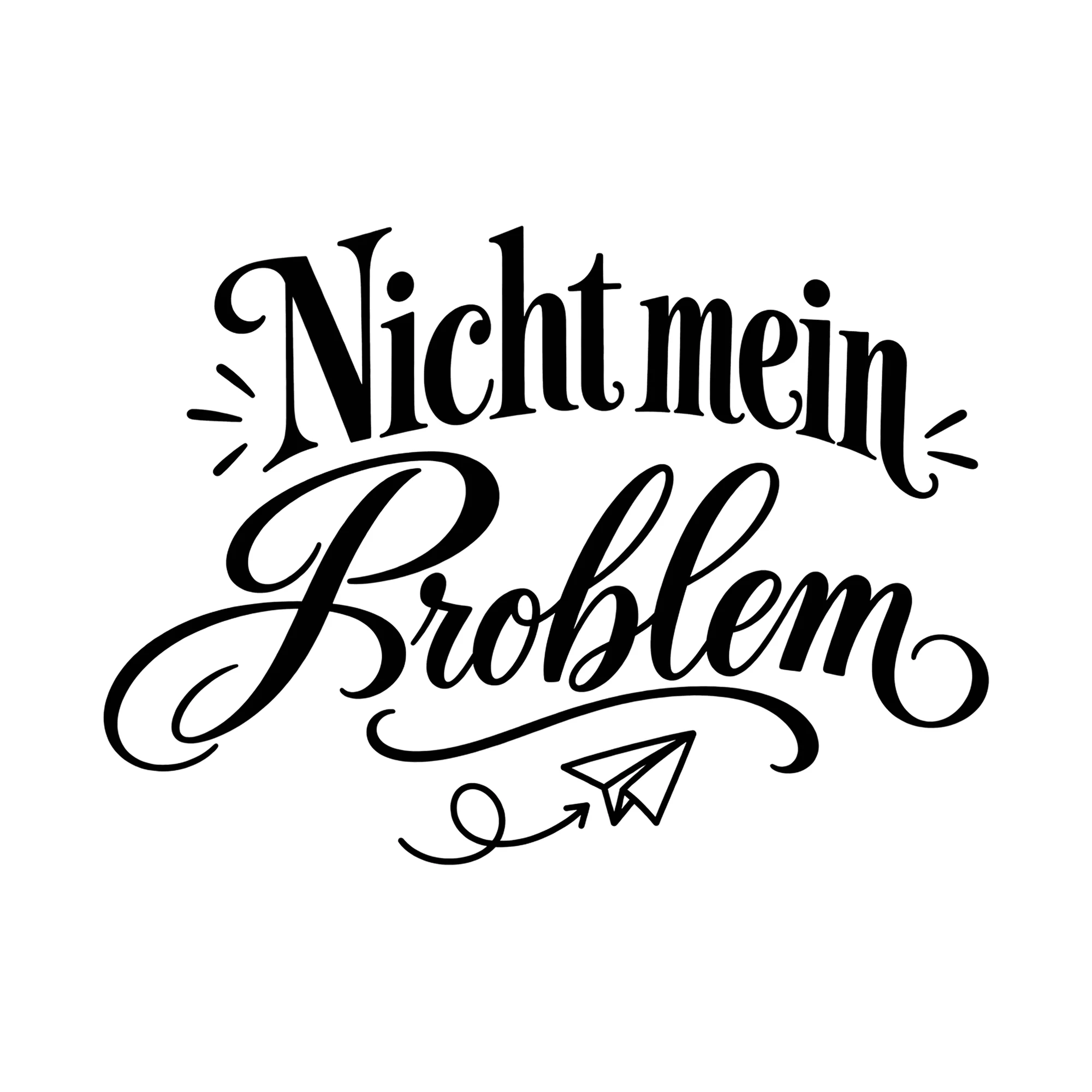 Bügelbild Nicht mein Problem, Lustiger Shirt Spruch als Grafik auf weißem Hintergrund (BB014765)