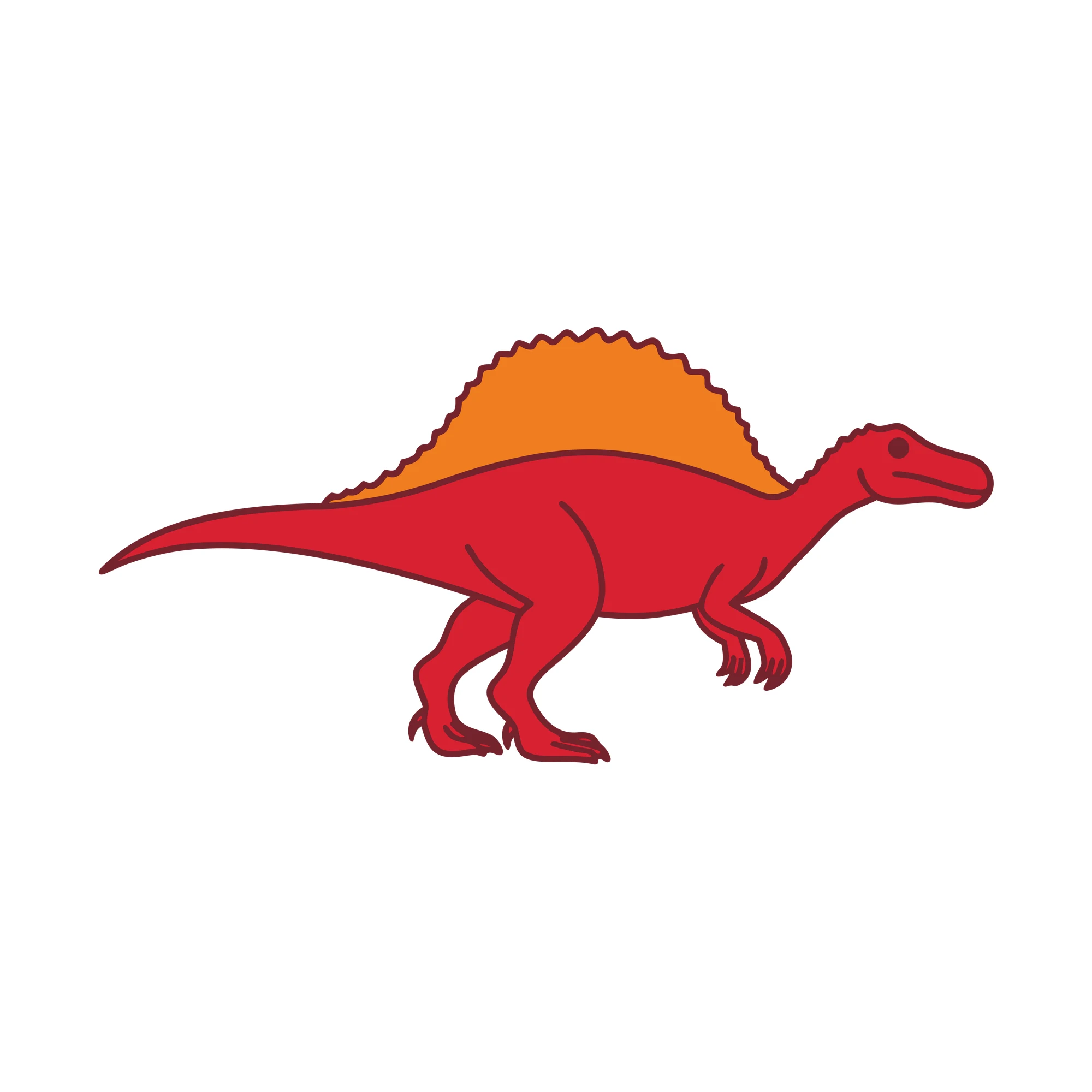 Bügelbild Dino Spinosaurus als Grafik auf weißem Hintergrund (BB010326)