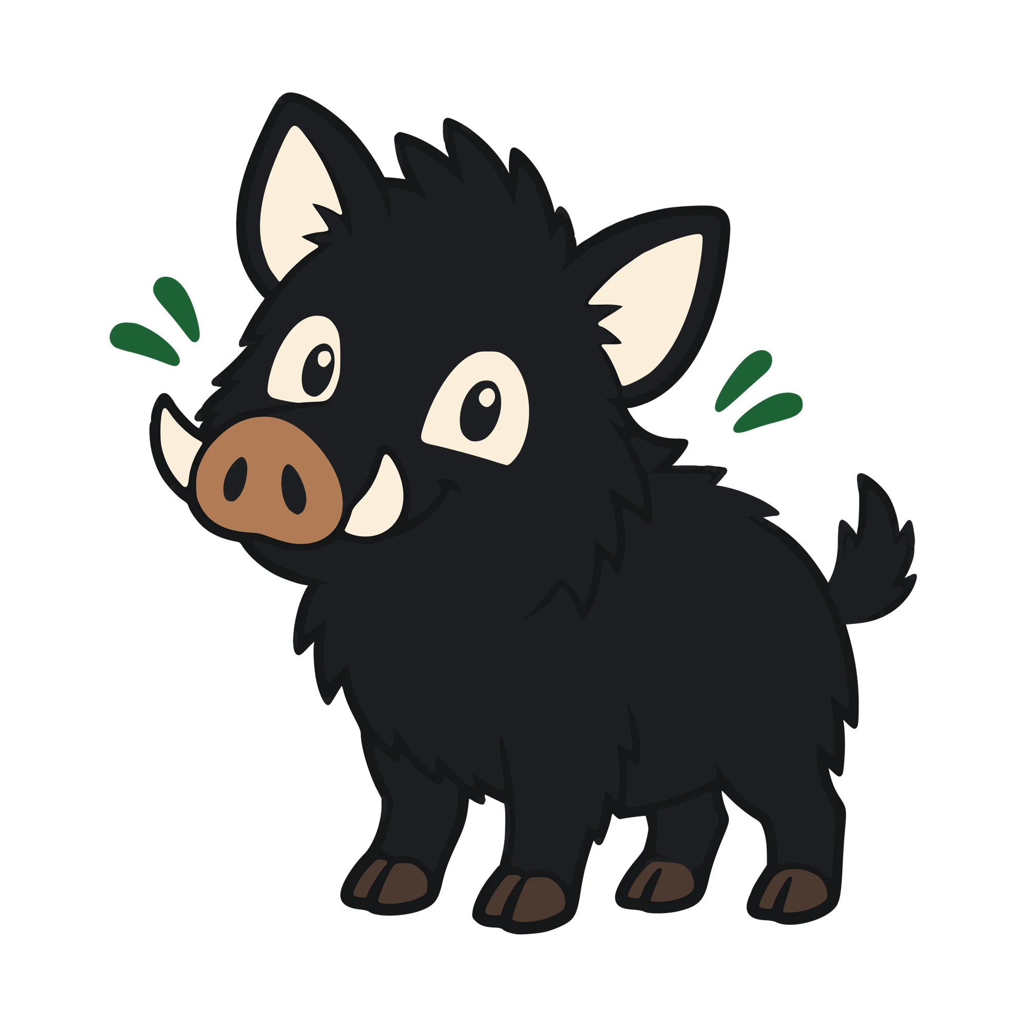 Bügelbild Wildschwein im Comic-Stil als Grafik auf weißem Hintergrund (BB011035)