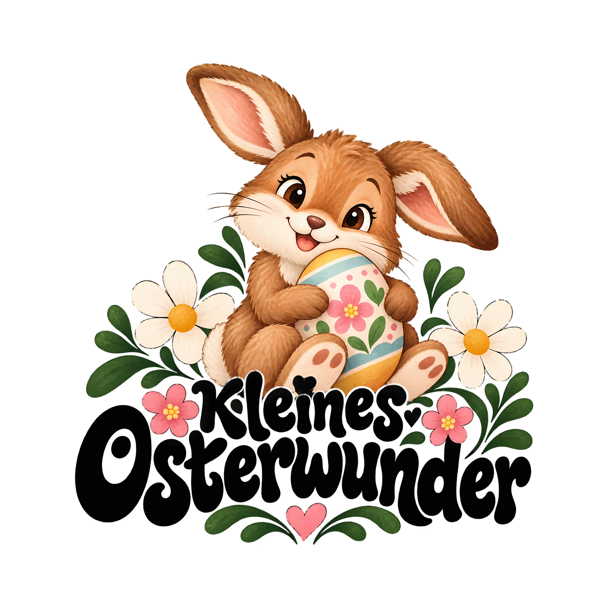 Bügelbild Kleines Osterwunder als Grafik auf weißem Hintergrund (BB013330)