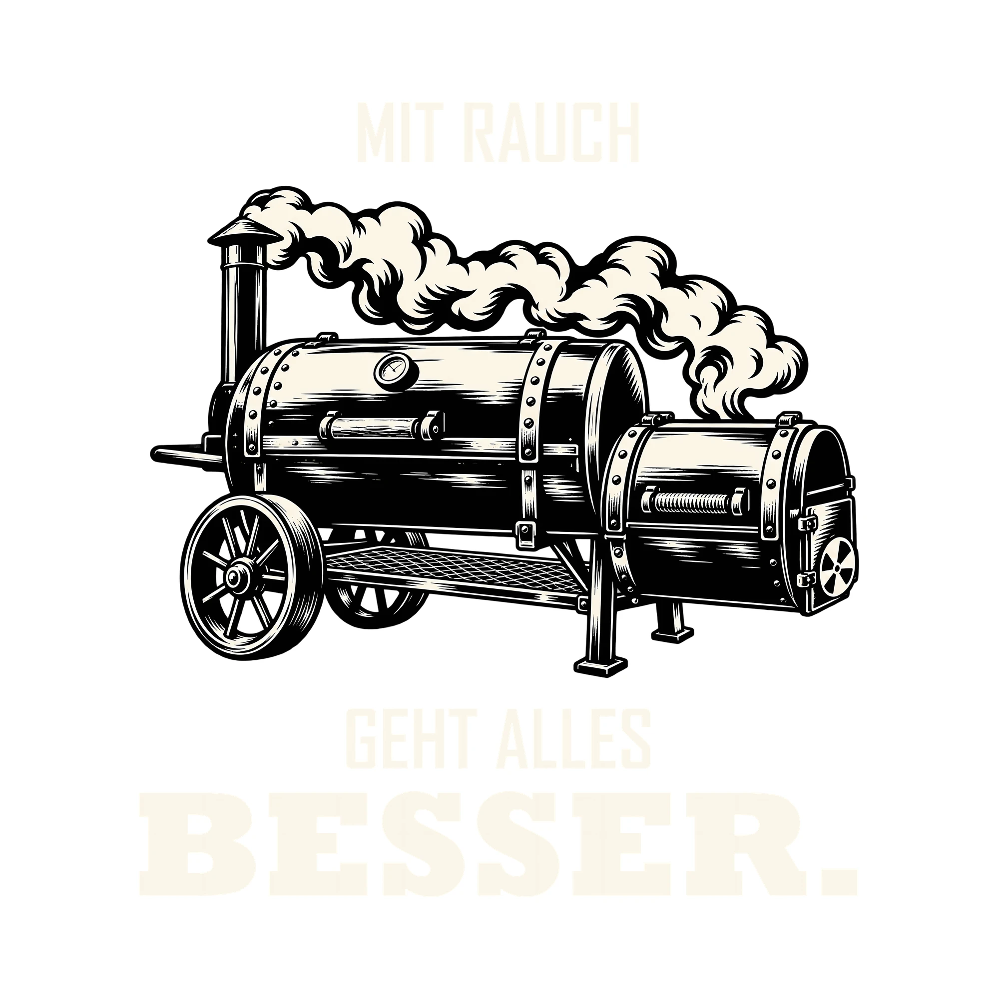 Bügelbild MIT RAUCH GEHT ALLES BESSER. als Grafik auf weißem Hintergrund (BB012065)
