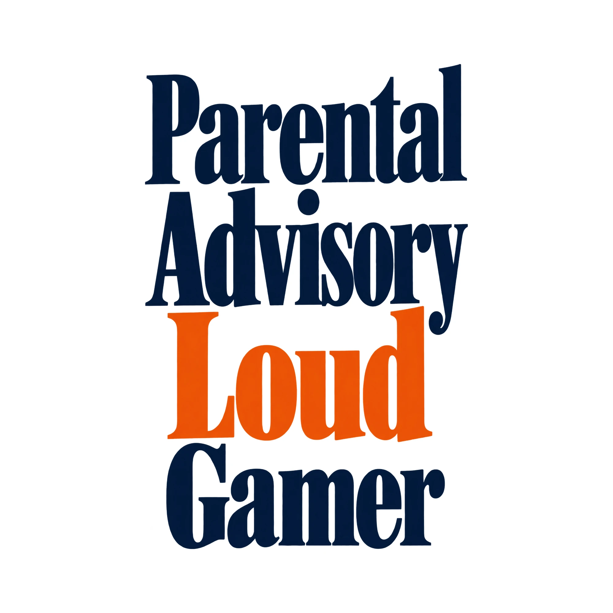 Bügelbild „Parental Advisory Loud Gamer“, Hobby Shirt Spruch als Grafik auf weißem Hintergrund (BB015286)