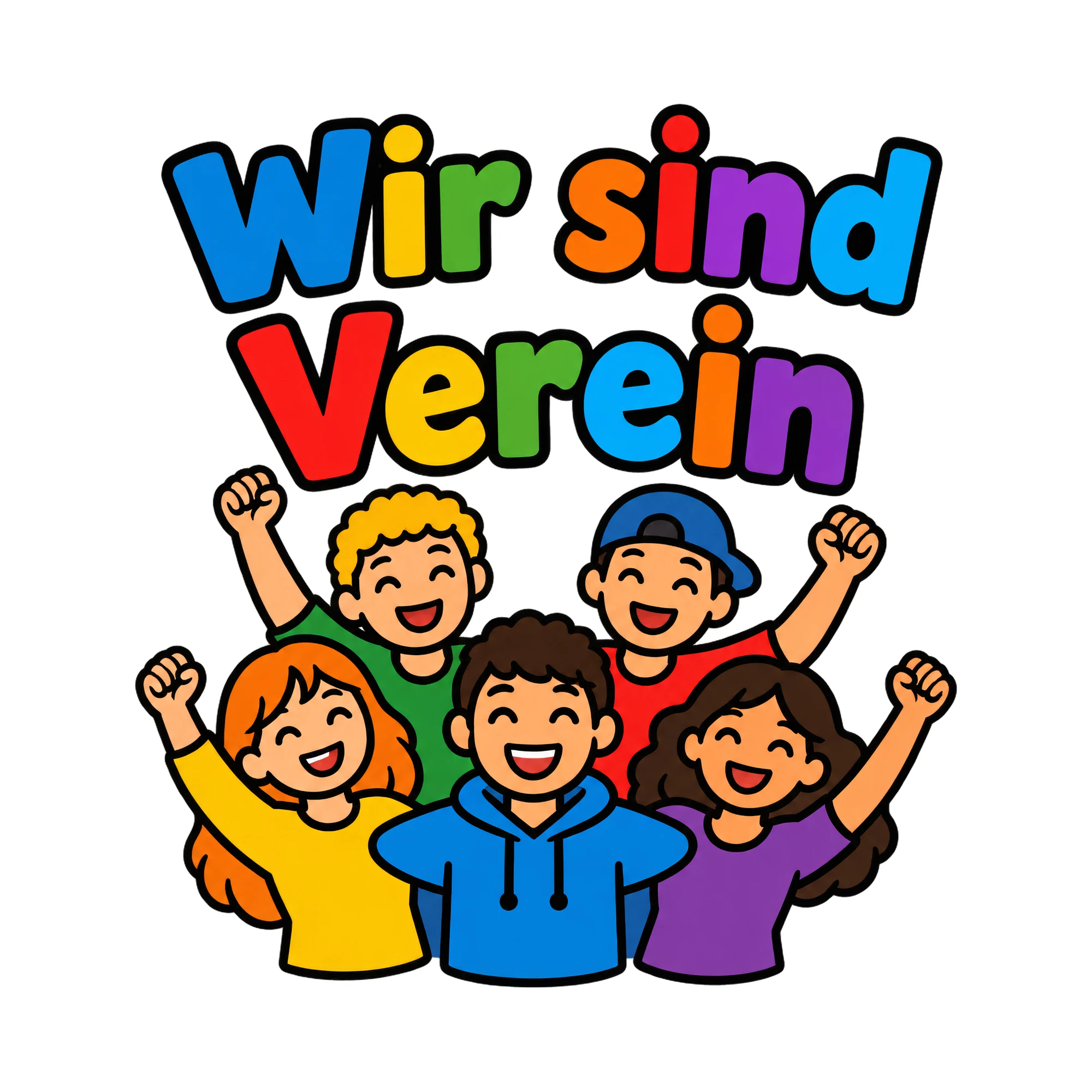 Bügelbild Wir sind Verein als Grafik auf weißem Hintergrund (BB018652)
