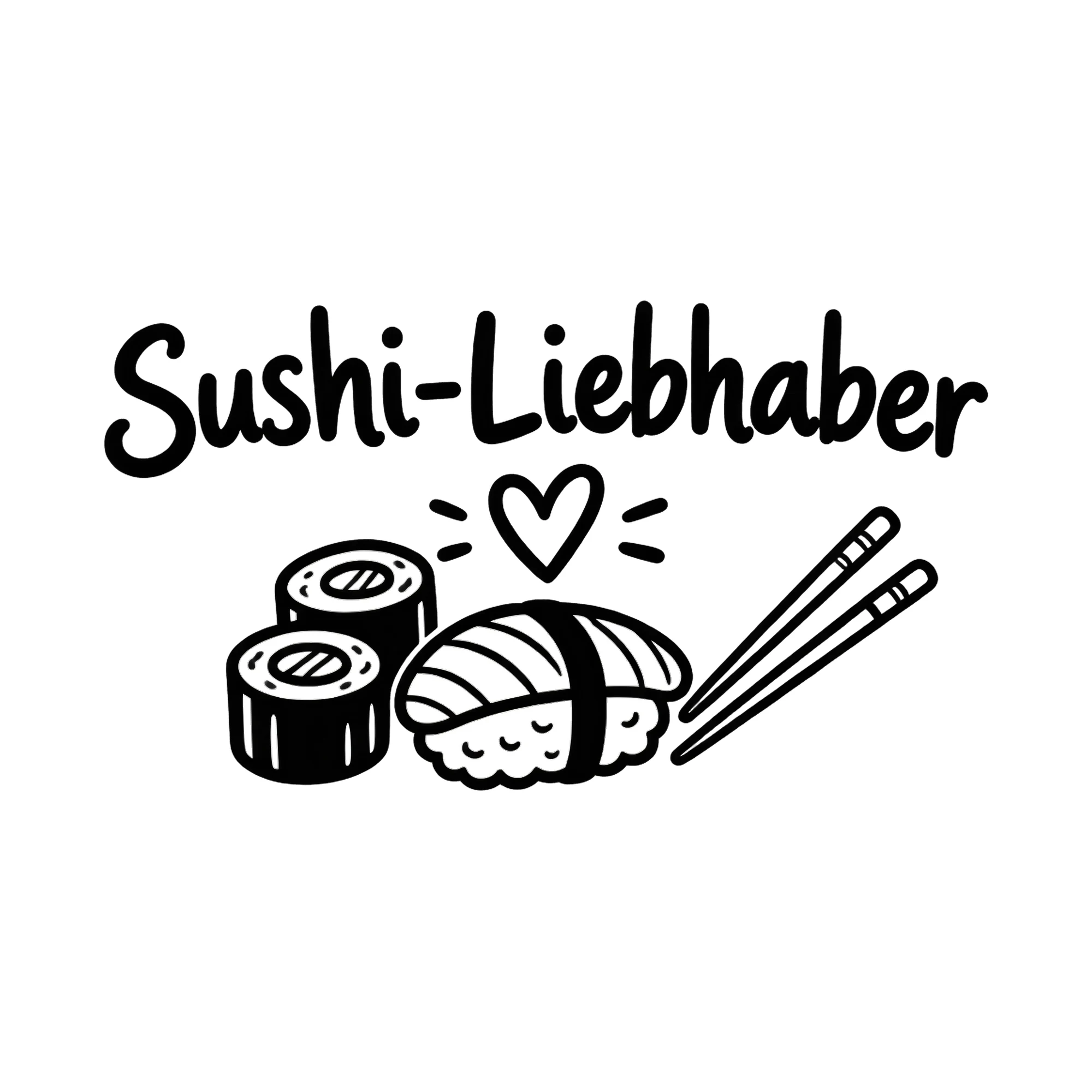 Bügelbild Sushi-Liebhaber als Grafik auf weißem Hintergrund (BB018501)