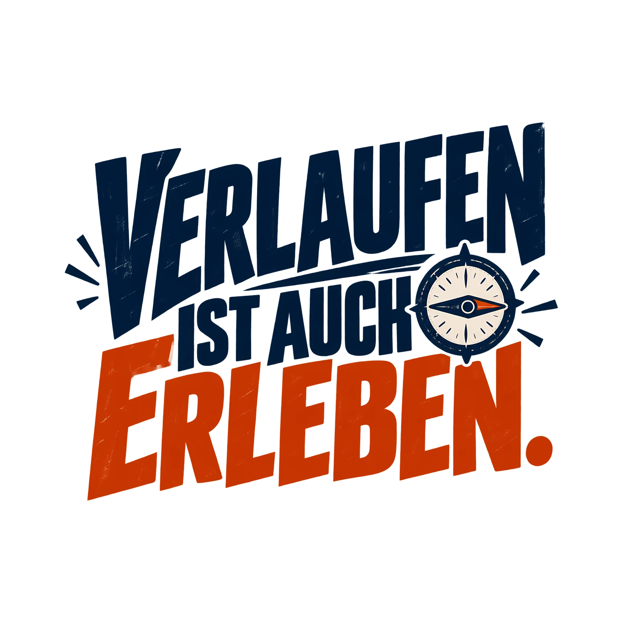 Bügelbild VERLAUFEN IST AUCH ERLEBEN. als Grafik auf weißem Hintergrund (BB013730)