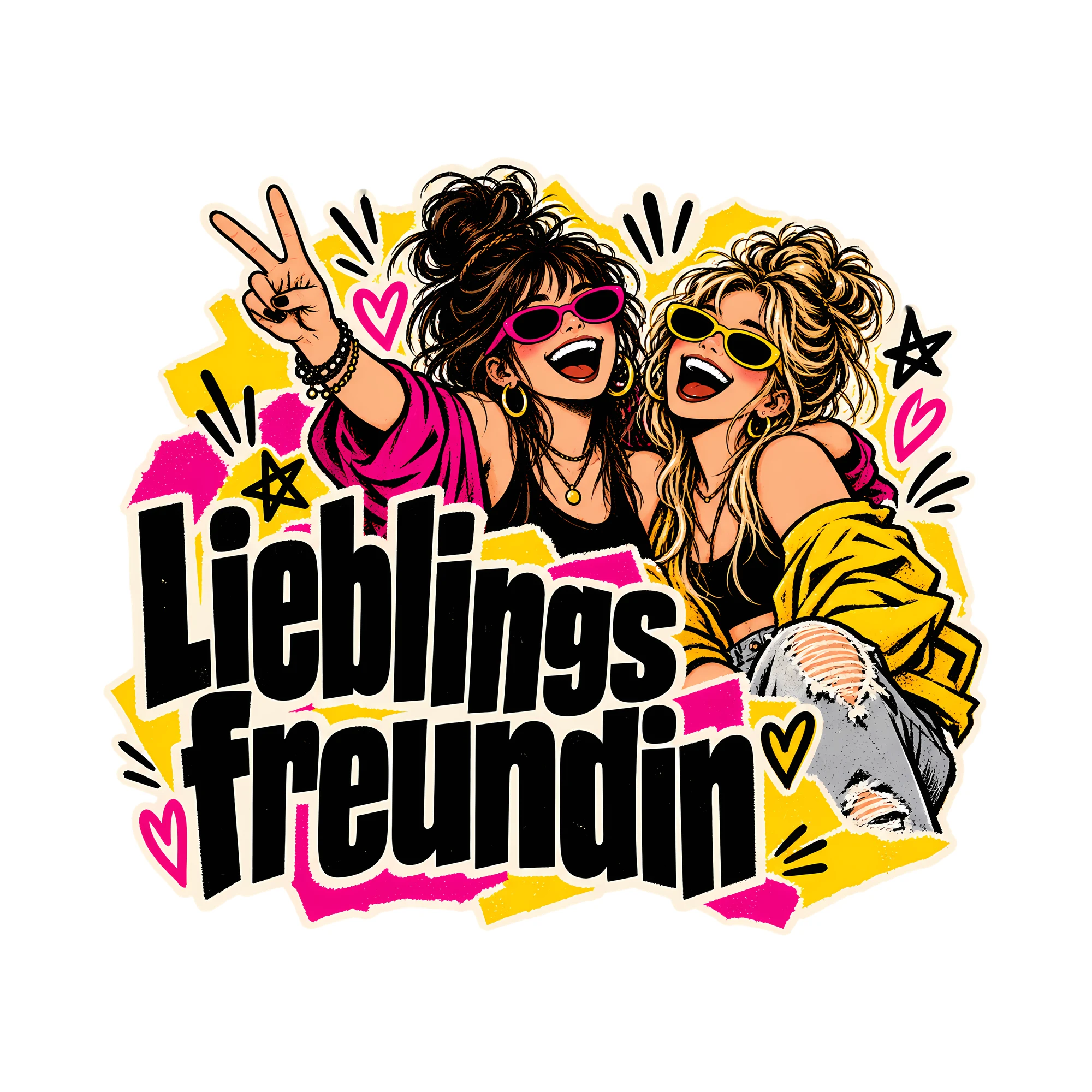 Bügelbild Lieblingsfreundin, Freundschaft Shirt Spruch als Grafik auf weißem Hintergrund (BB014697)