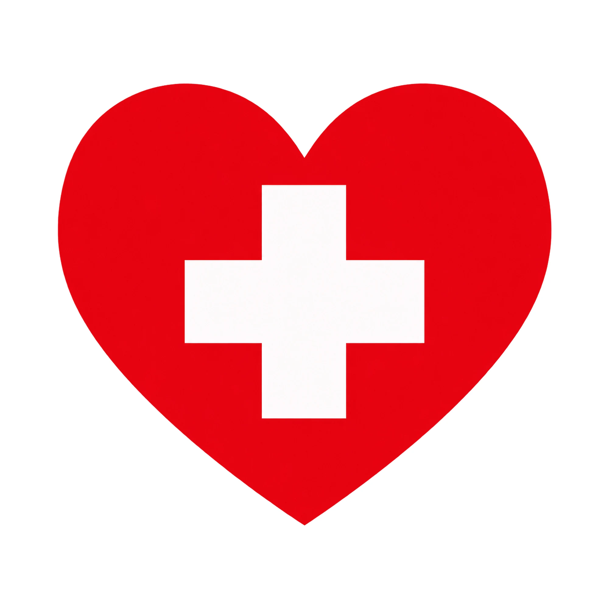 Bügelbild Herz Flagge Schweiz, Lustiger Shirt Motiv als Grafik auf weißem Hintergrund (BB015742)