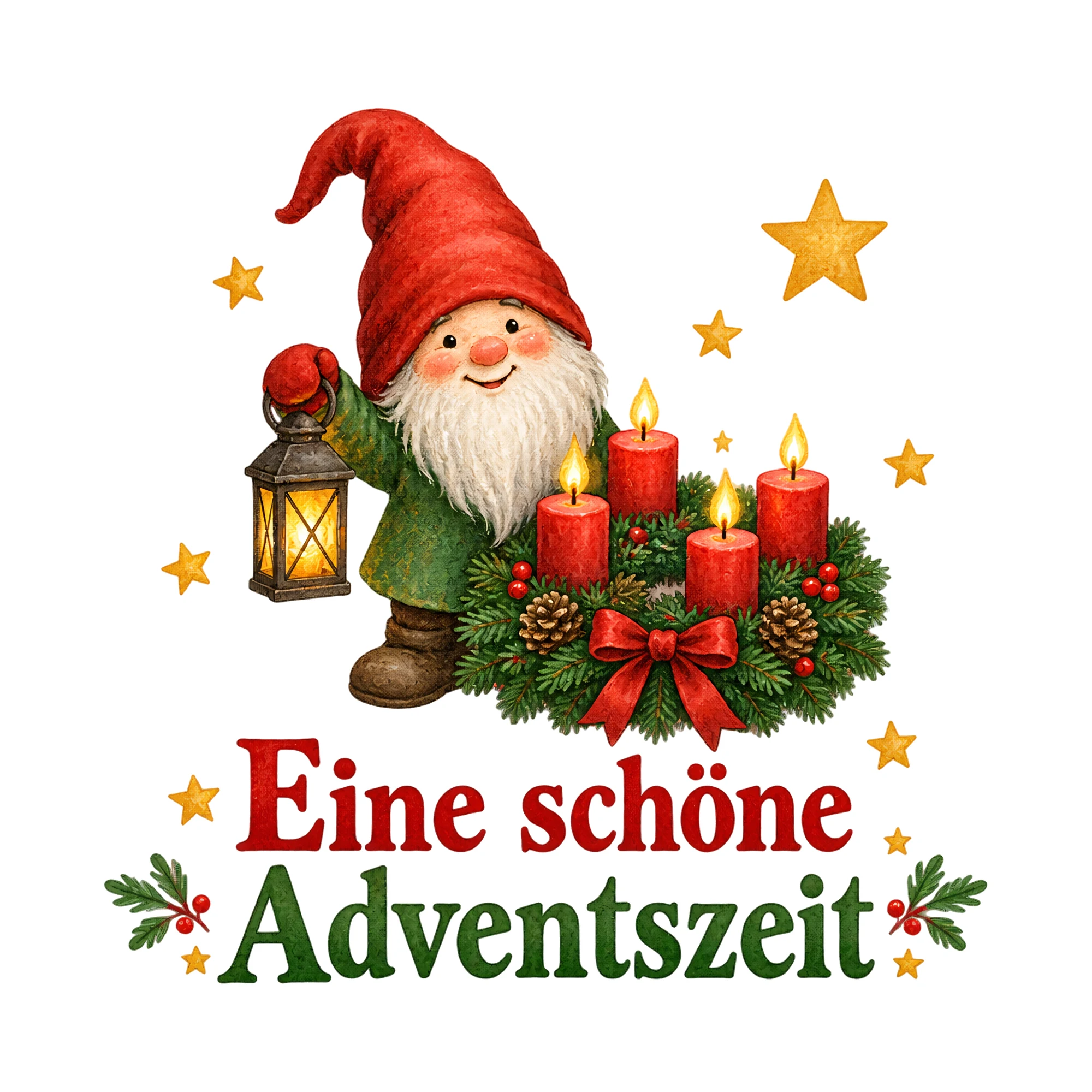 Bügelbild Eine schöne Adventszeit, Weihnachtspullover Spruch als Grafik auf weißem Hintergrund (BB017215)