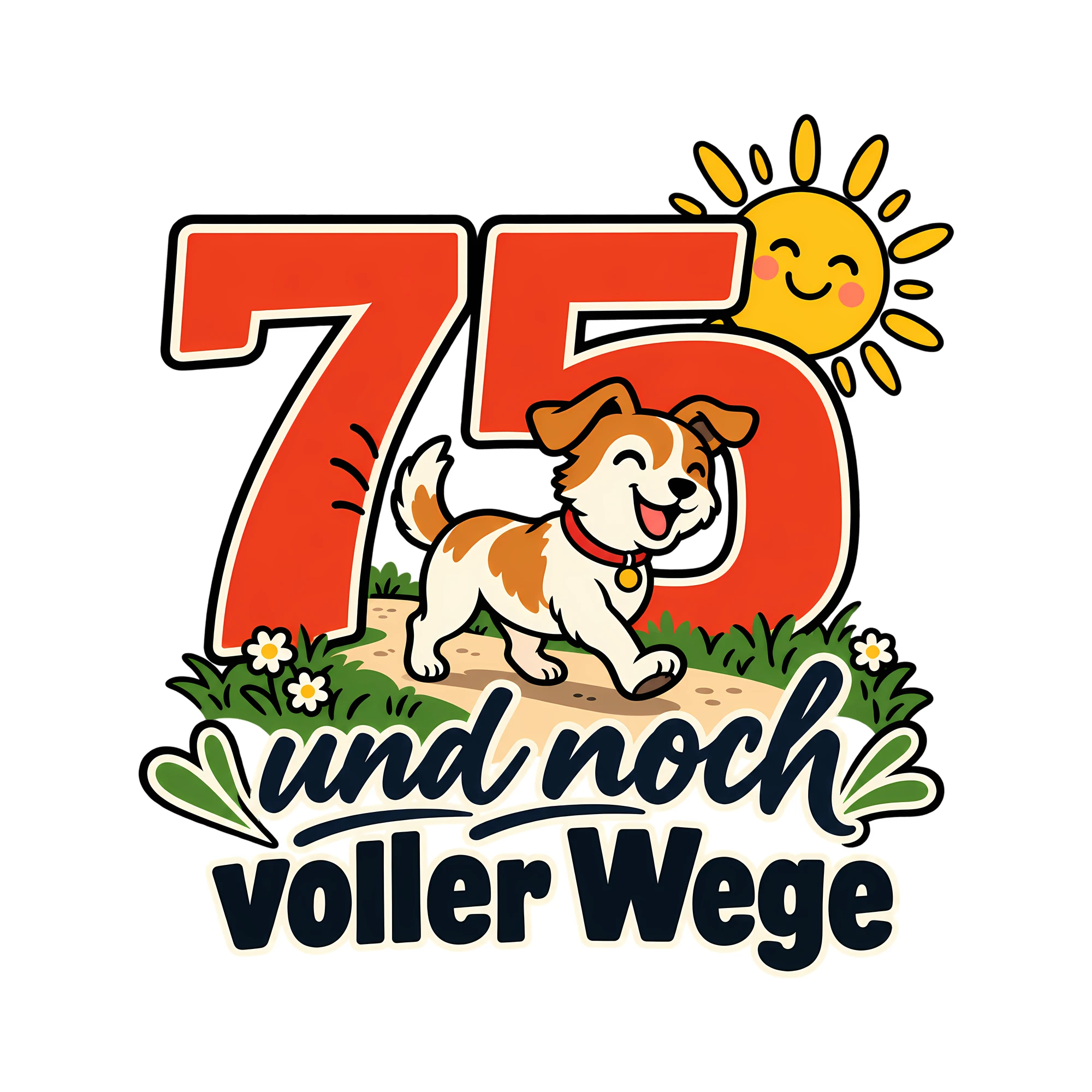 Bügelbild 75 und noch voller Wege als Grafik auf weißem Hintergrund (BB013006)