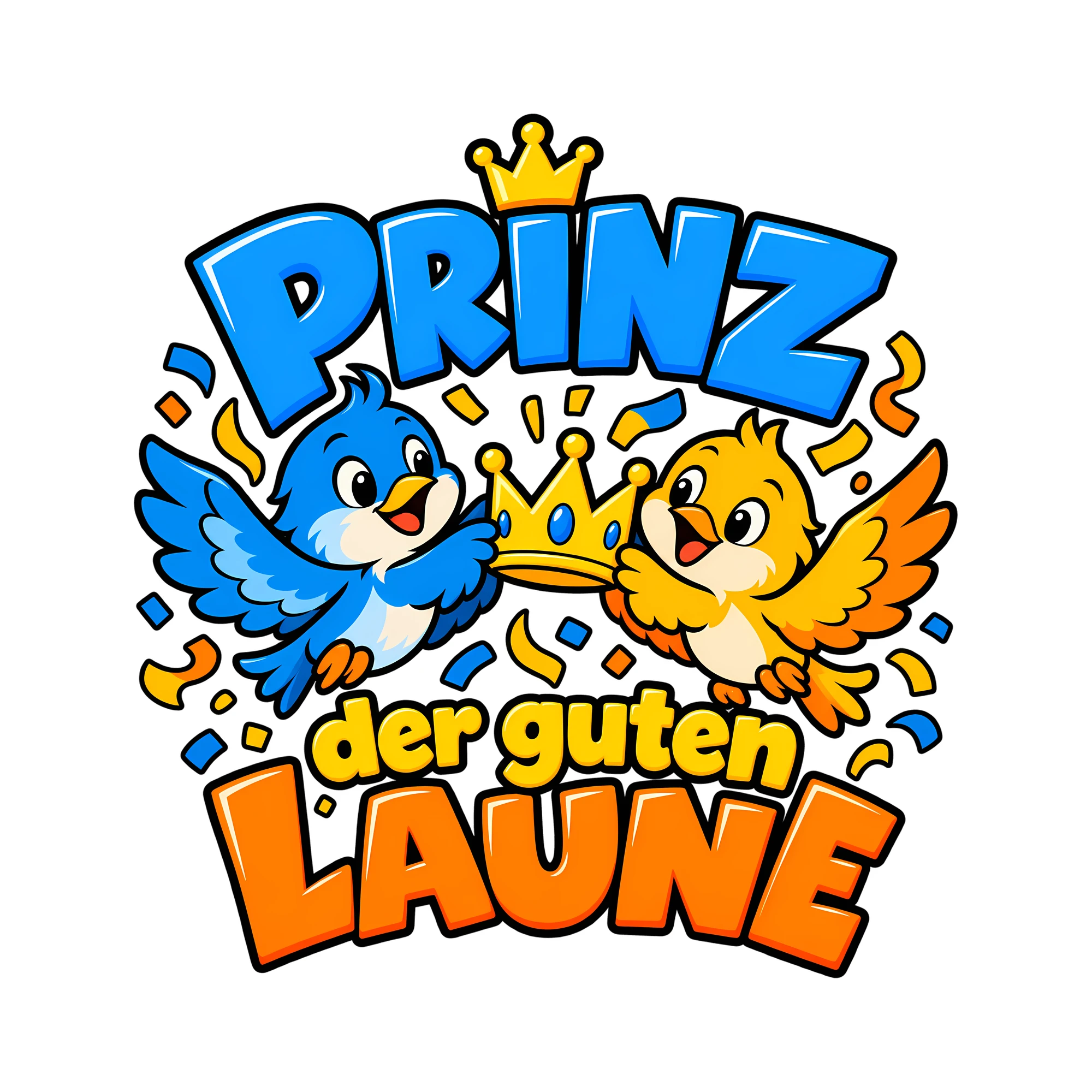 Bügelbild Prinz der guten Laune als Grafik auf weißem Hintergrund (BB013161)